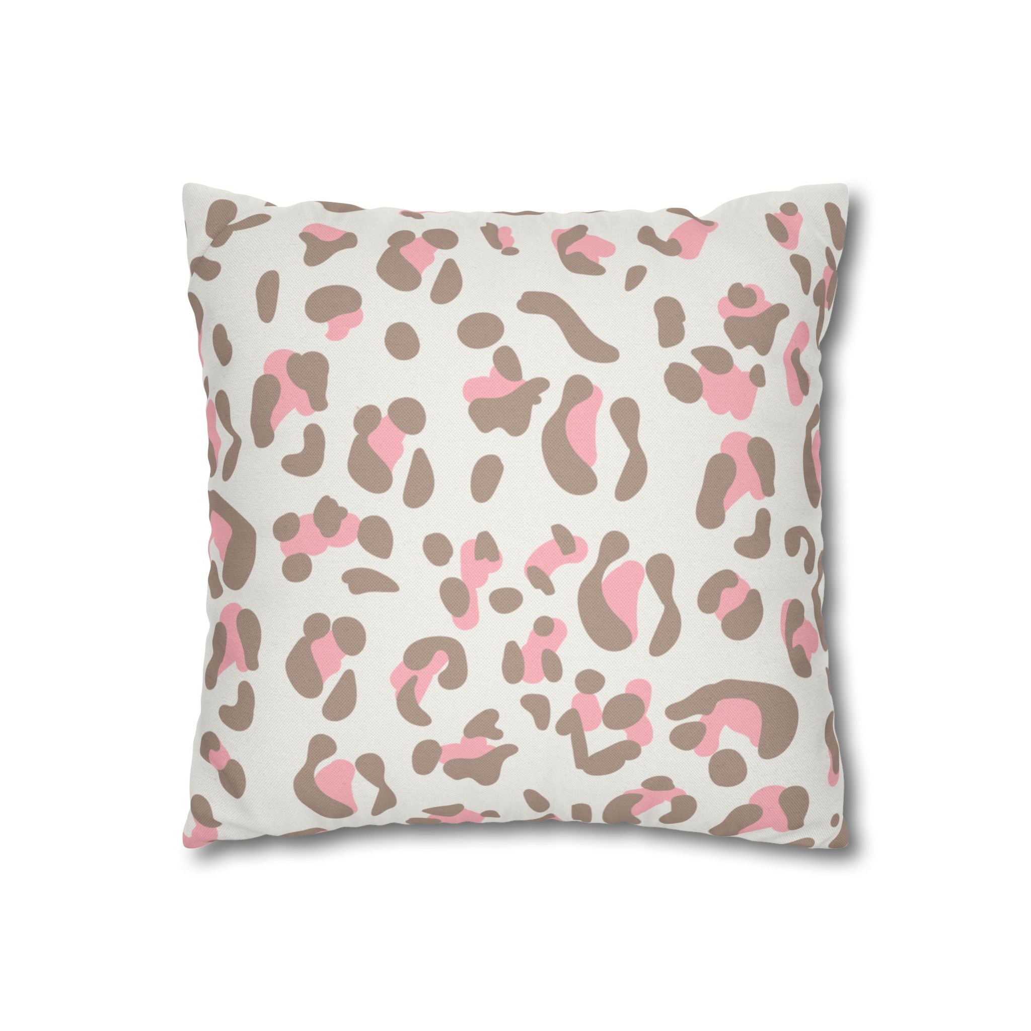 Pink and Brown Leopard Print Throw Pillow, Artsulli - Art is Long, Life is Short, Home Decor, , , , , , , 