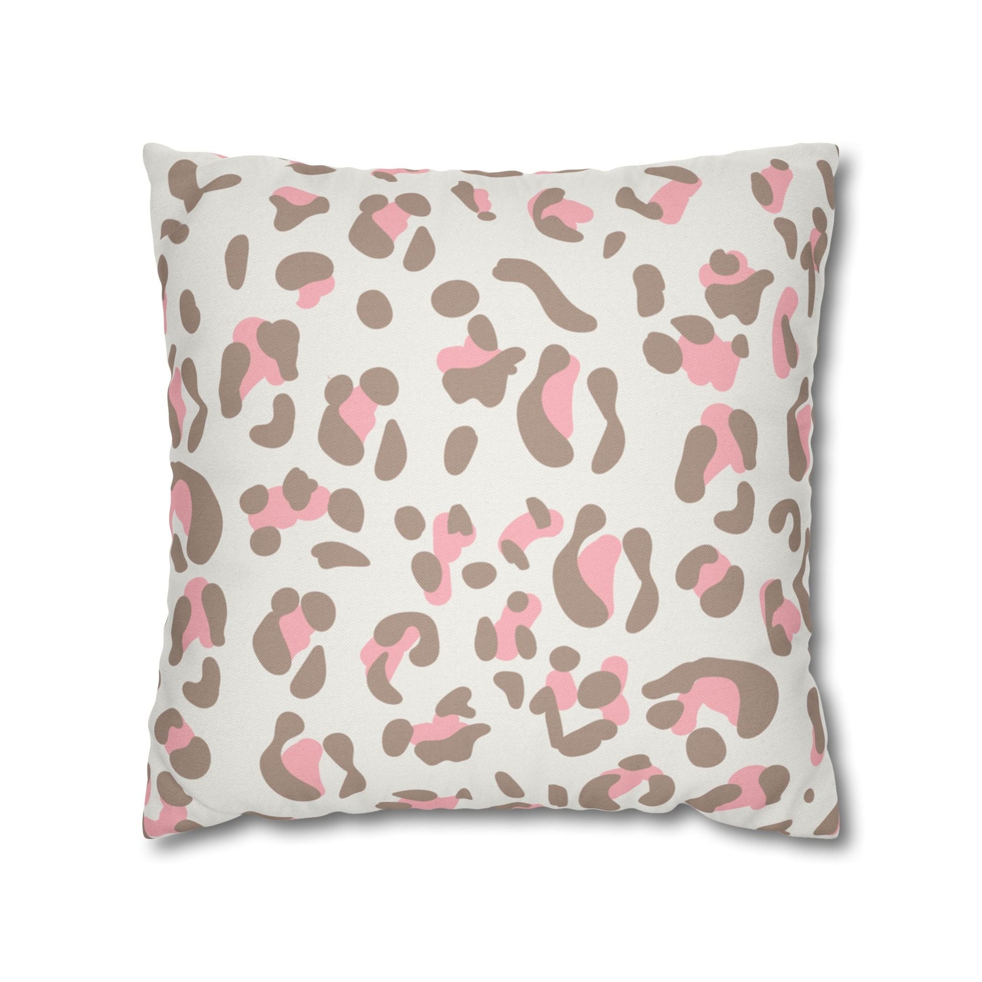 Pink and Brown Leopard Print Throw Pillow, Artsulli - Art is Long, Life is Short, Home Decor, Size, 18" × 18", , , , , 17526886886890275622