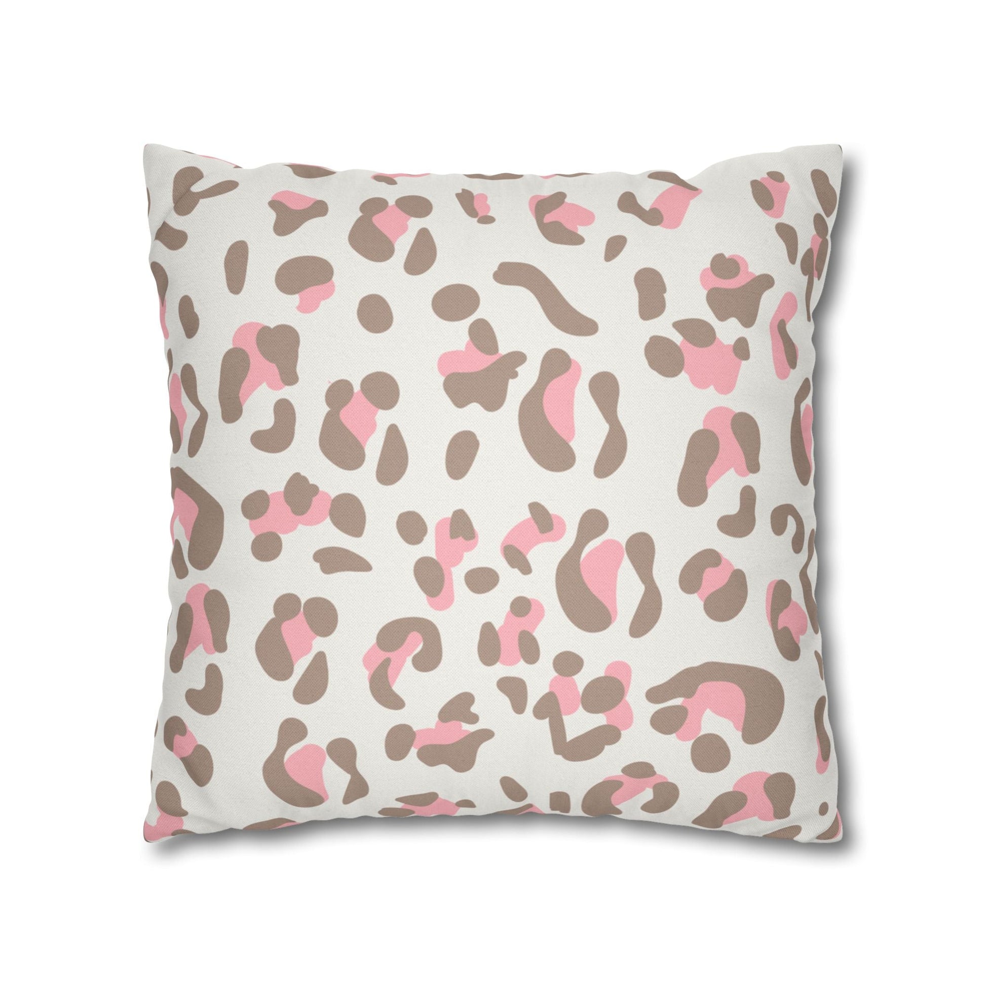 Pink and Brown Leopard Print Throw Pillow, Artsulli - Art is Long, Life is Short, Home Decor, , , , , , , 