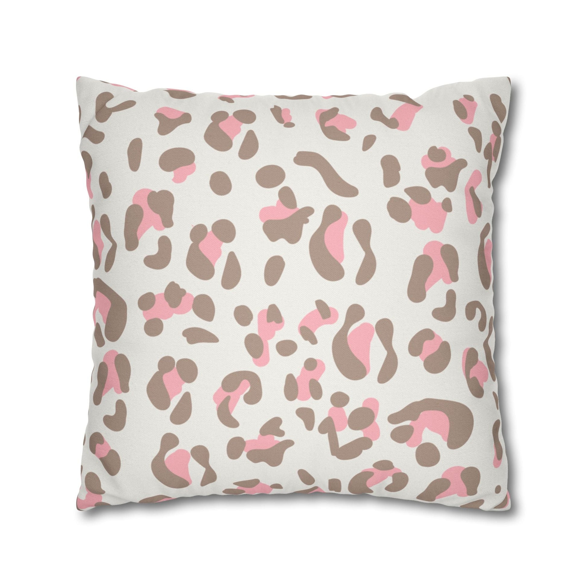 Pink and Brown Leopard Print Throw Pillow, Artsulli - Art is Long, Life is Short, Home Decor, , , , , , , 
