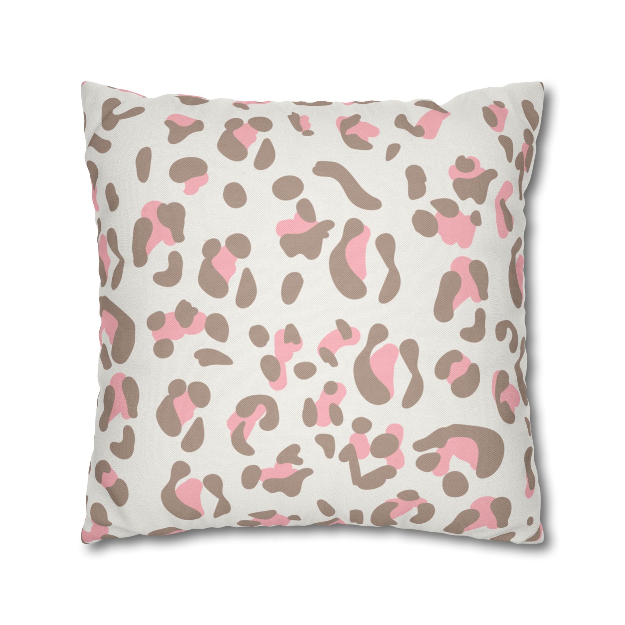 Pink and Brown Leopard Print Throw Pillow, Artsulli - Art is Long, Life is Short, Home Decor, , , , , , , 