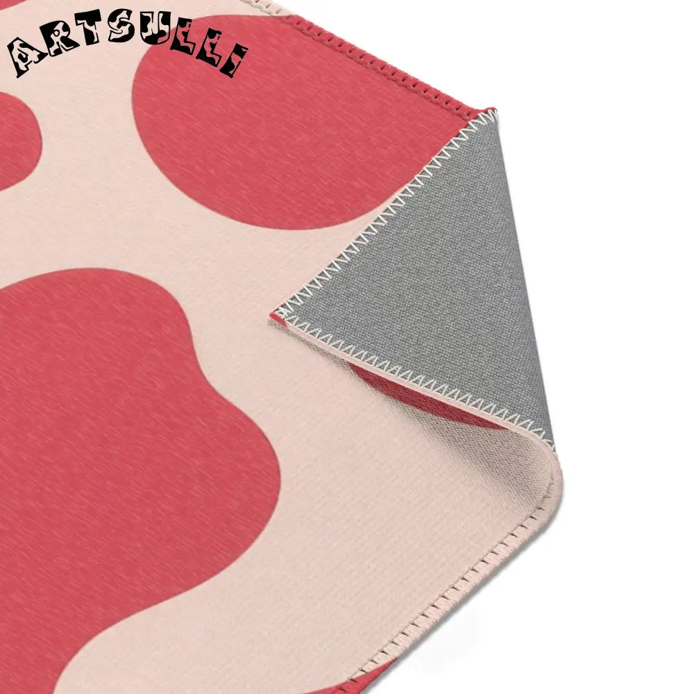 Pink and Cream Cow Print Area Rug, Artsulli - Art is Long, Life is Short, Home Decor, , , , , , , 