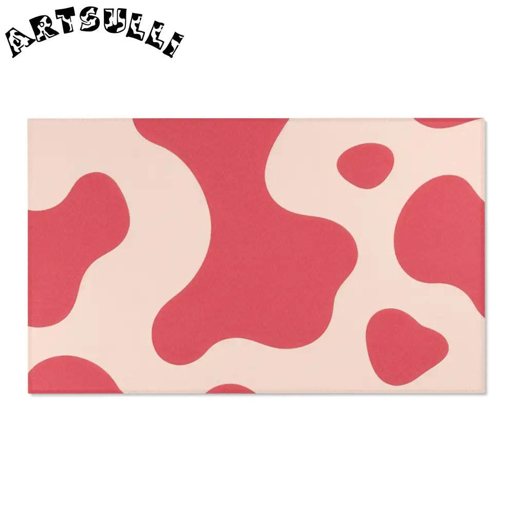 Pink and Cream Cow Print Area Rug, Artsulli - Art is Long, Life is Short, Home Decor, Size, 60" × 36", , , , , 28121450899797550304