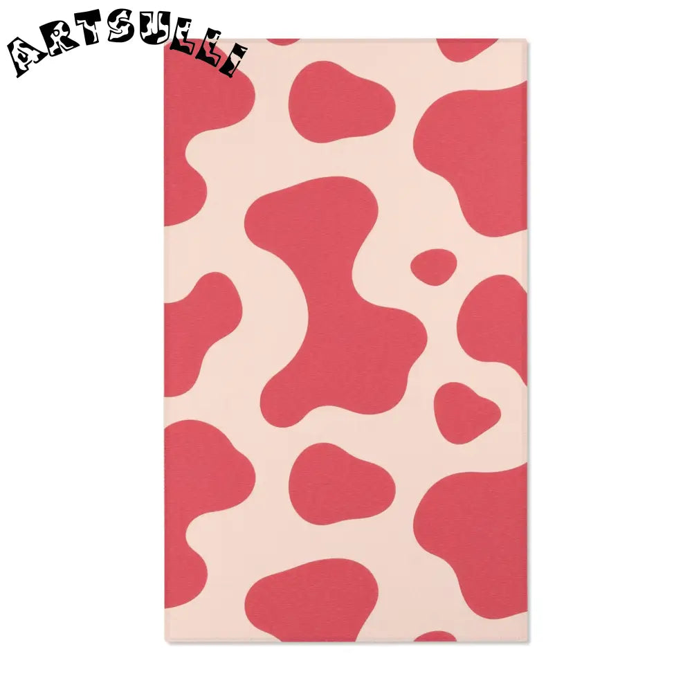 Pink and Cream Cow Print Area Rug, Artsulli - Art is Long, Life is Short, Home Decor, Size, 36" × 60", , , , , 17430684819566679622