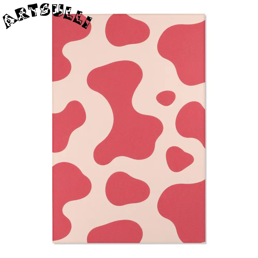 Pink and Cream Cow Print Area Rug, Artsulli - Art is Long, Life is Short, Home Decor, Size, 48" × 72", , , , , 94494490849500465410