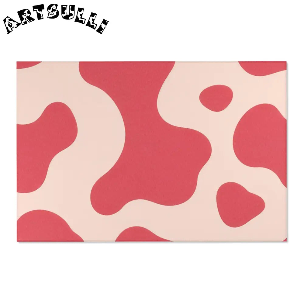 Pink and Cream Cow Print Area Rug, Artsulli - Art is Long, Life is Short, Home Decor, Size, 72" × 48", , , , , 32619302933175800119
