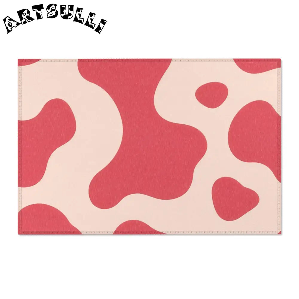 Pink and Cream Cow Print Area Rug, Artsulli - Art is Long, Life is Short, Home Decor, Size, 36" × 24", , , , , 23380657362118487633