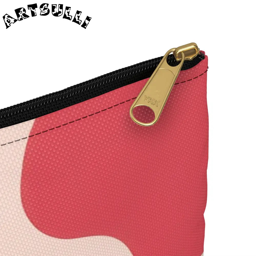 Pink and Cream Cow Print Flat Pouch, Artsulli - Art is Long, Life is Short, Bags, , , , , , , 