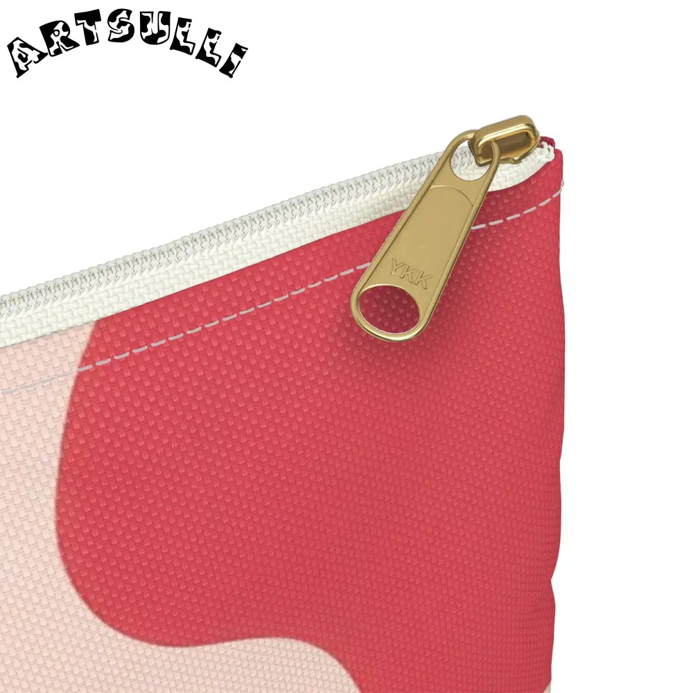 Pink and Cream Cow Print Flat Pouch, Artsulli - Art is Long, Life is Short, Bags, , , , , , , 