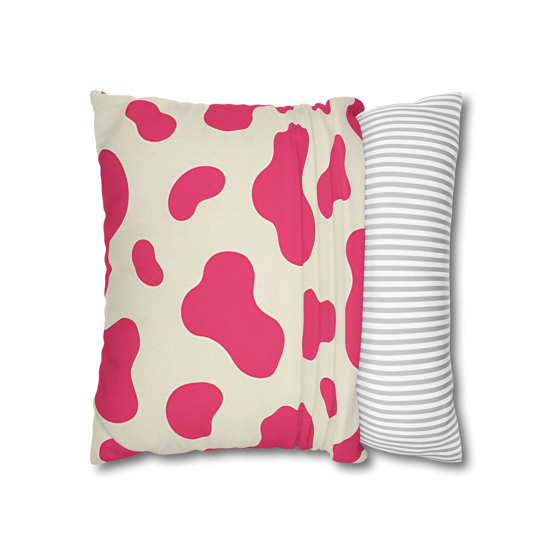 Pink and Cream Cow Print Throw Pillow, Artsulli - Art is Long, Life is Short, Home Decor, , , , , , , 