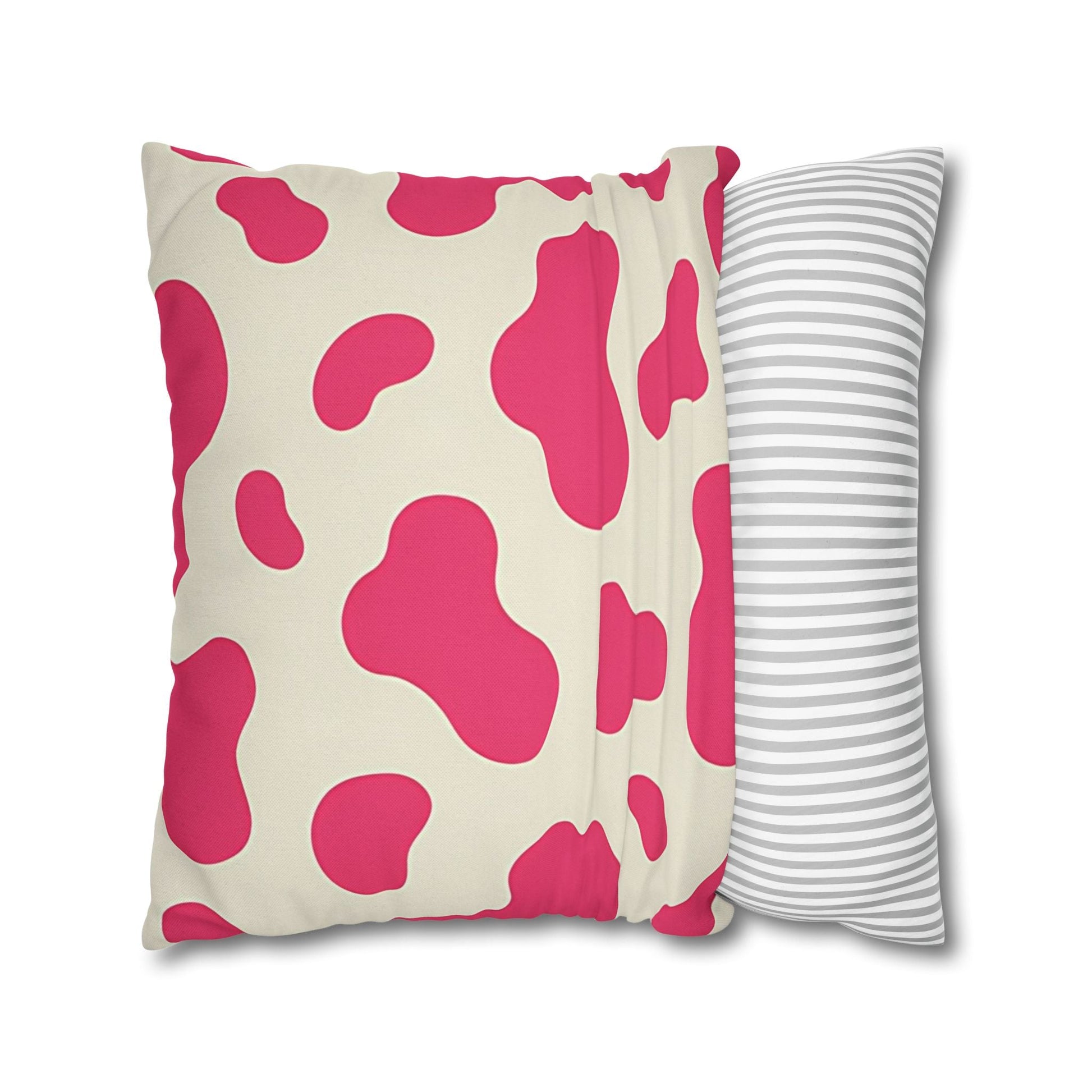 Pink and Cream Cow Print Throw Pillow, Artsulli - Art is Long, Life is Short, Home Decor, , , , , , , 