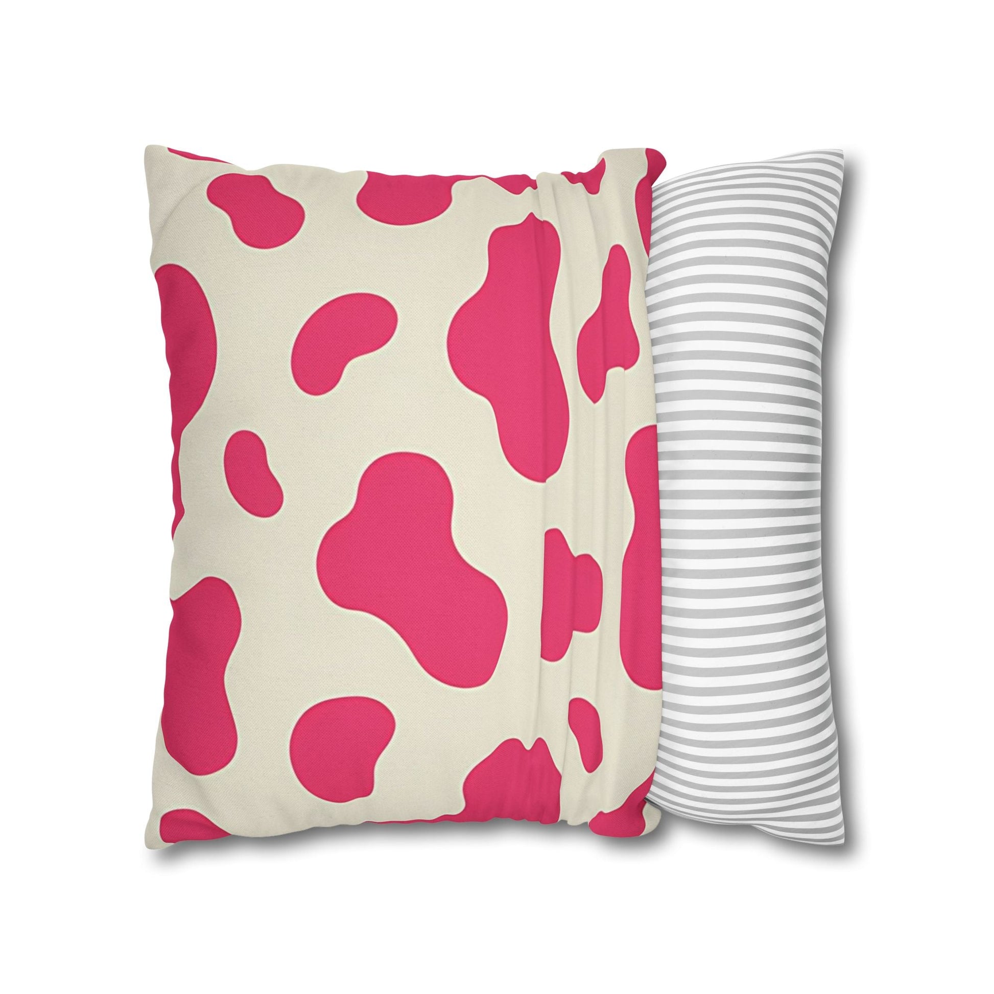 Pink and Cream Cow Print Throw Pillow, Artsulli - Art is Long, Life is Short, Home Decor, , , , , , , 