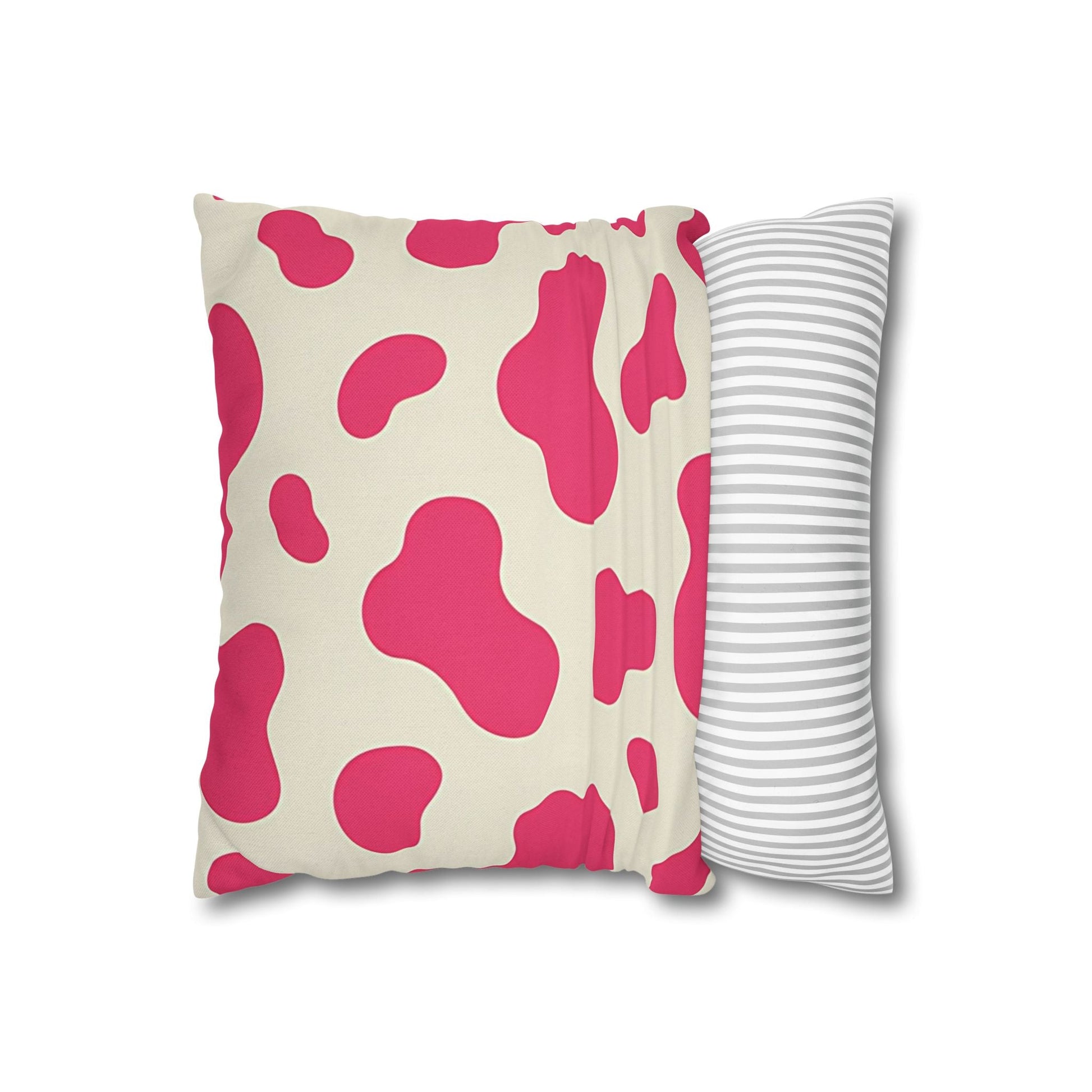 Pink and Cream Cow Print Throw Pillow, Artsulli - Art is Long, Life is Short, Home Decor, , , , , , , 