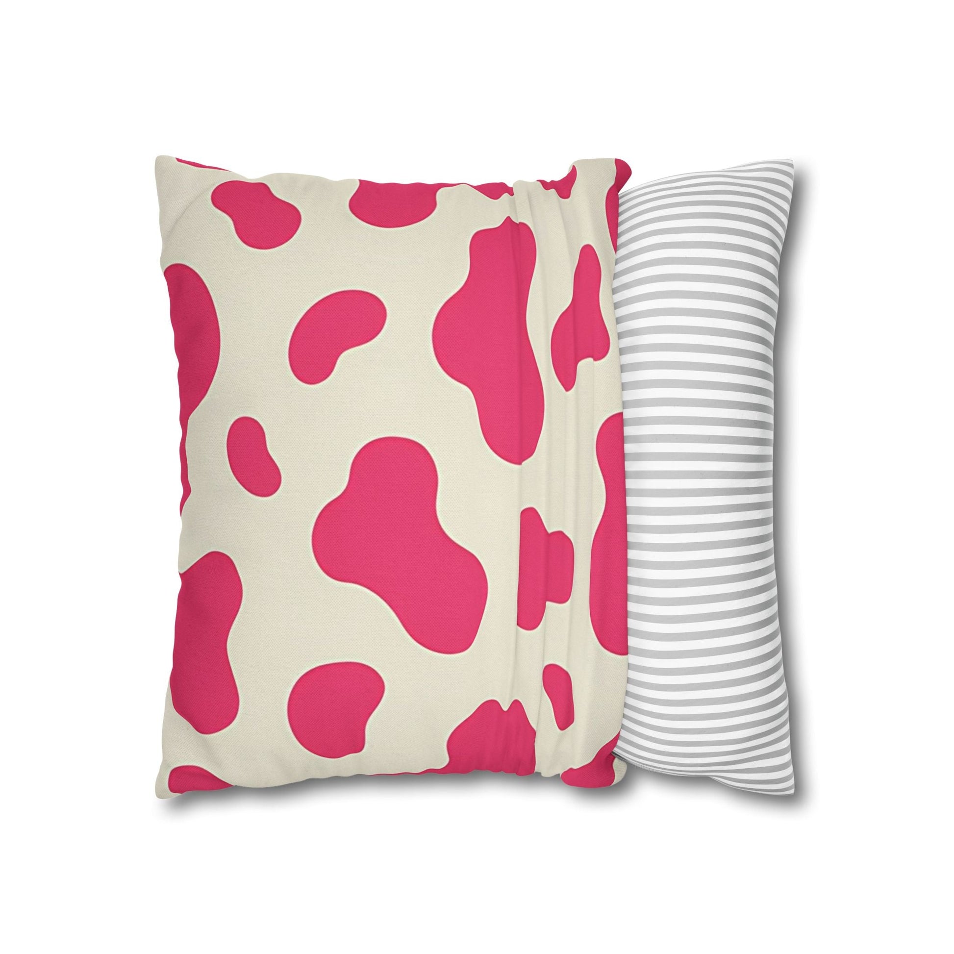 Pink and Cream Cow Print Throw Pillow, Artsulli - Art is Long, Life is Short, Home Decor, , , , , , , 