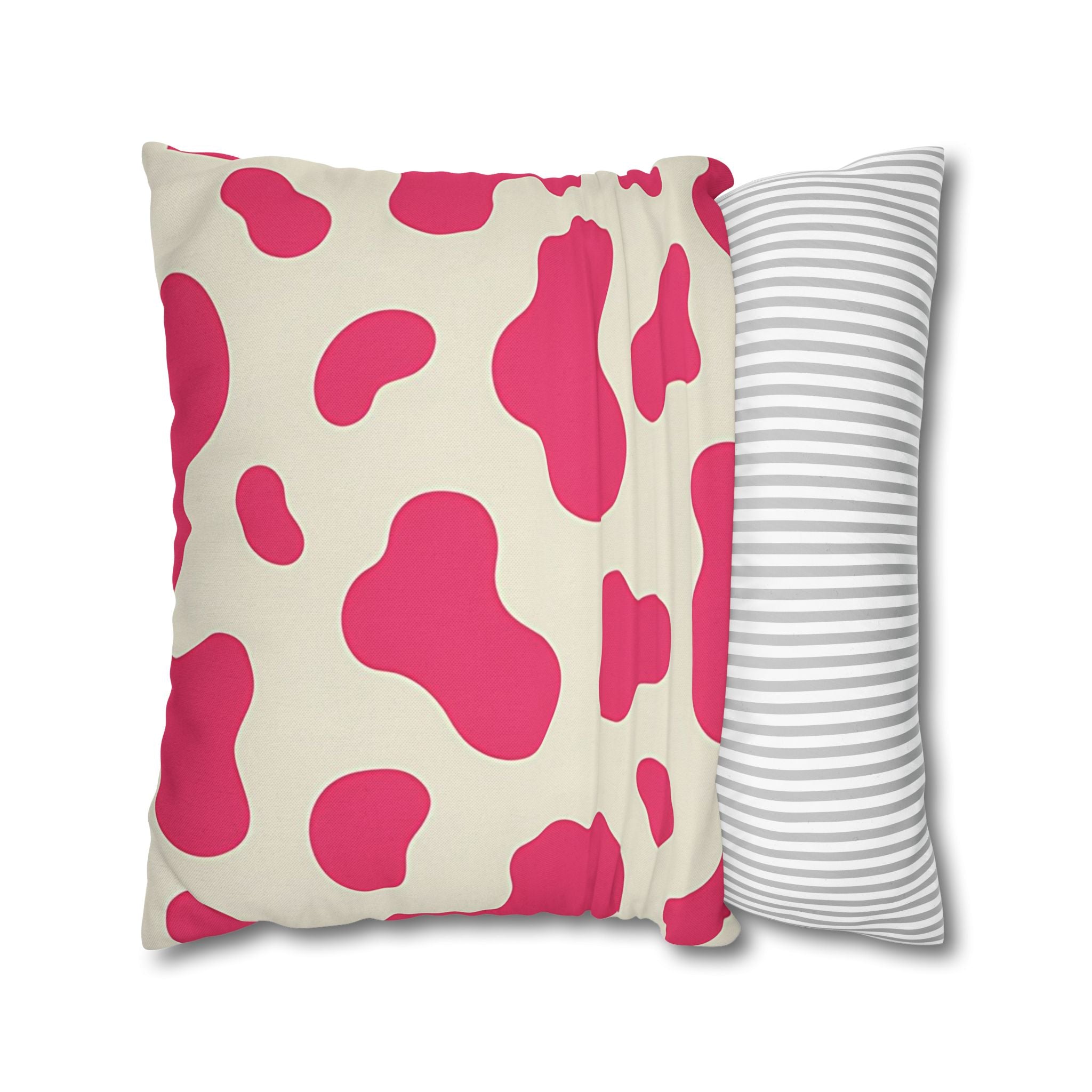 Pink and Cream Cow Print Throw Pillow, Artsulli - Art is Long, Life is Short, Home Decor, , , , , , , 