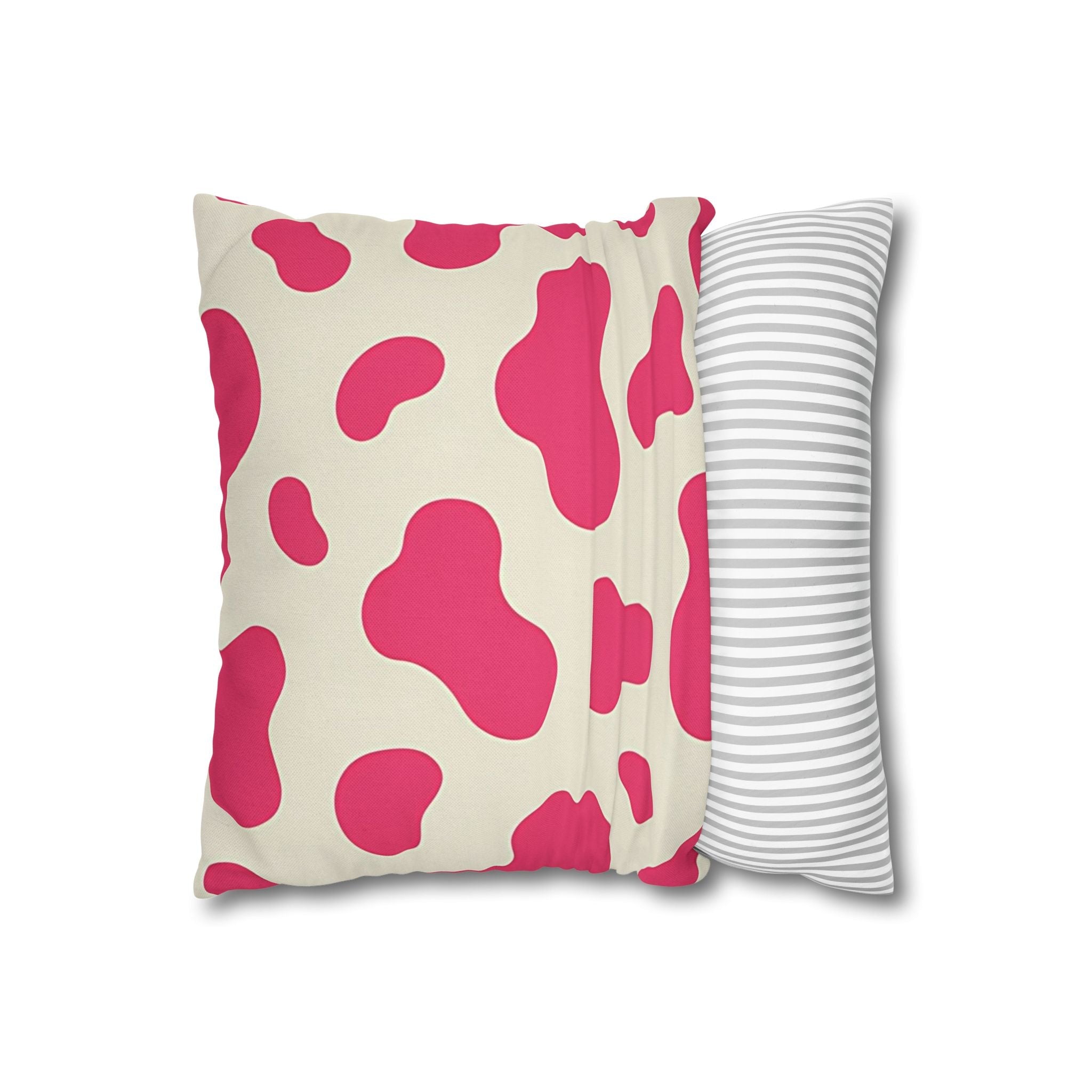 Pink and Cream Cow Print Throw Pillow, Artsulli - Art is Long, Life is Short, Home Decor, , , , , , , 