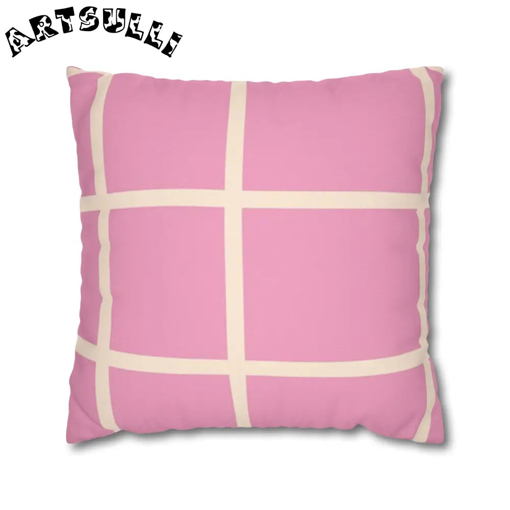 JAKKOUTTHEBXX Pink and Cream Grid Indoor Pillowcase 2025