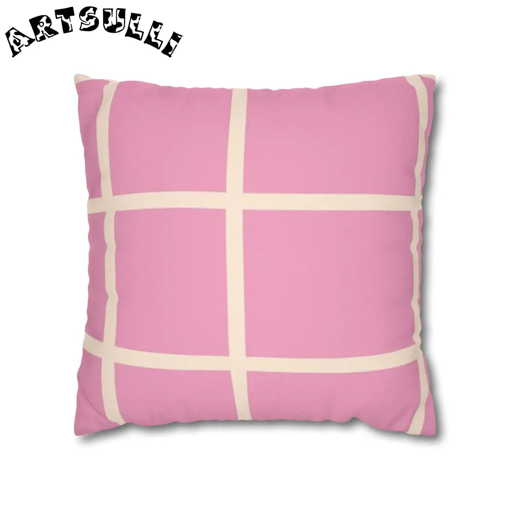 JAKKOUTTHEBXX Pink and Cream Grid Indoor Pillowcase 2025
