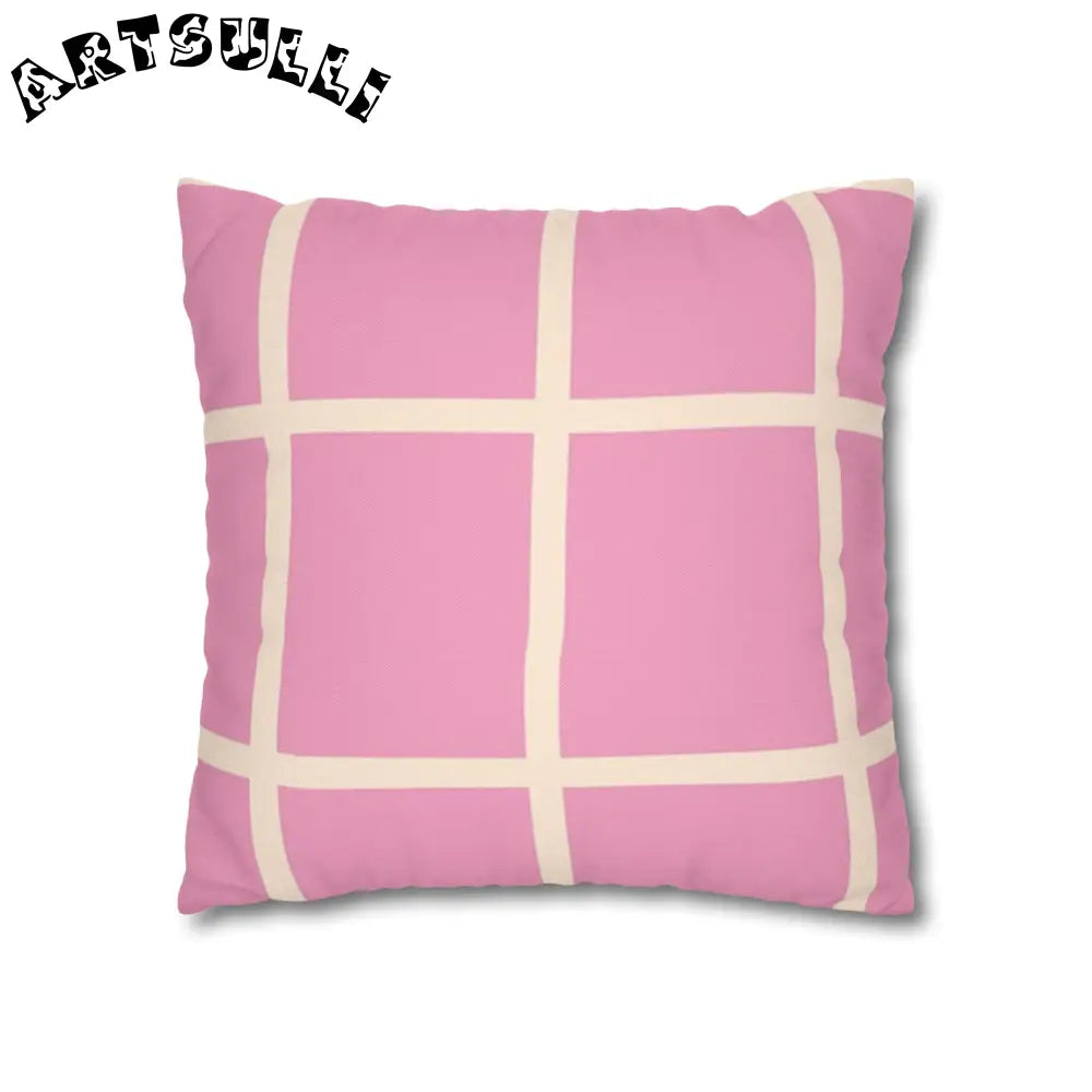 JAKKOUTTHEBXX Pink and Cream Grid Indoor Pillowcase 2025