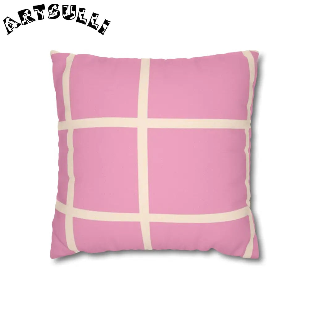 JAKKOUTTHEBXX Pink and Cream Grid Indoor Pillowcase 2025