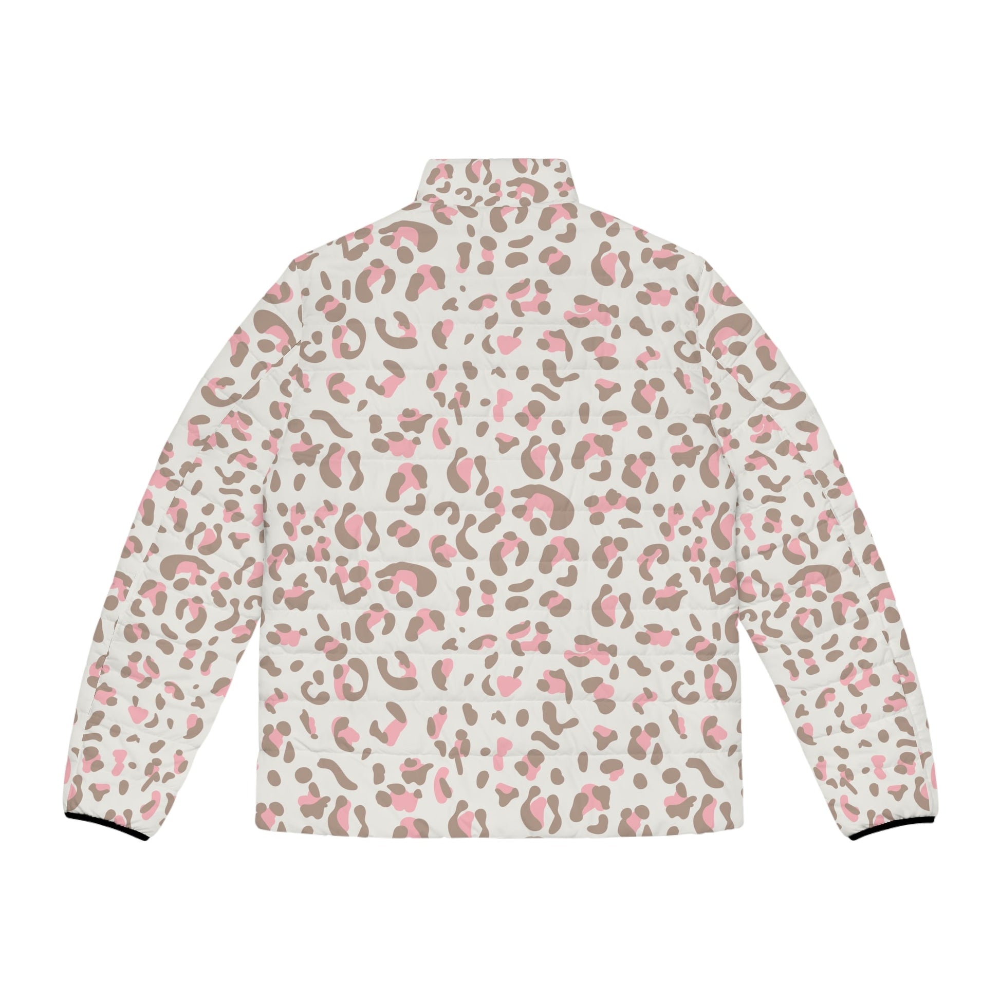 Pink and Grey Leopard Puffer Jacket, Artsulli - Art is Long, Life is Short, All Over Prints, , , , , , , 