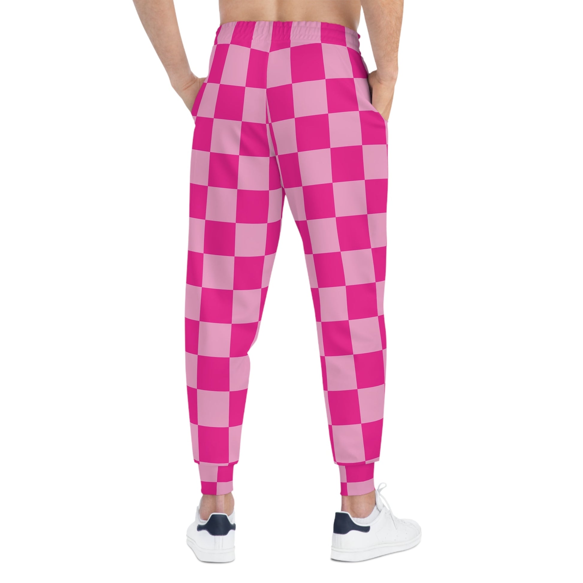 Pink and Hot Pink Checker Joggers, Artsulli - Art is Long, Life is Short, All Over Prints, , , , , , , 