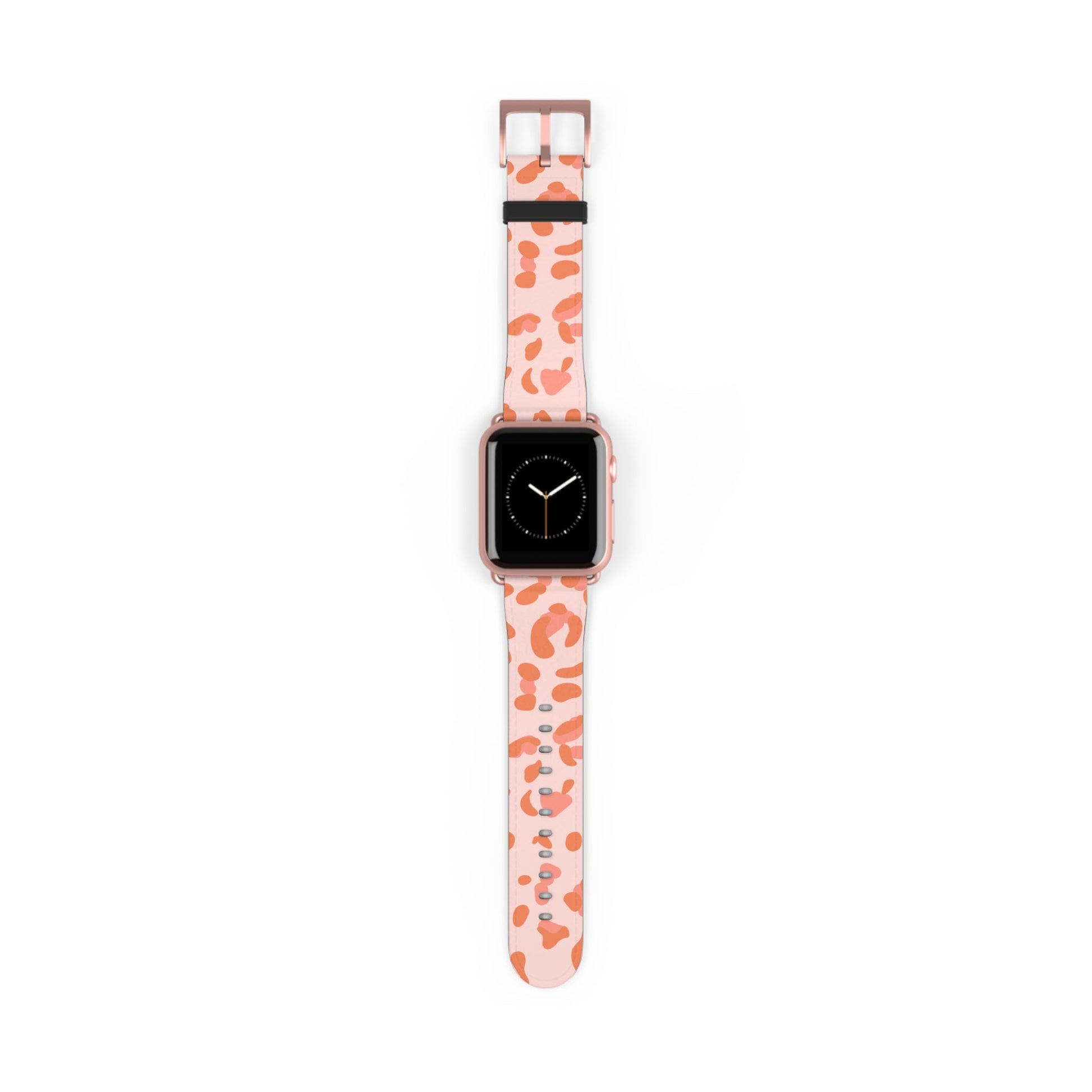 Pink and Orange Leopard Apple Watch Band, Artsulli - Art is Long, Life is Short, Accessories, Size, 38 - 41 mm, Color, Rose Gold Matte, , , 75503557093534383734
