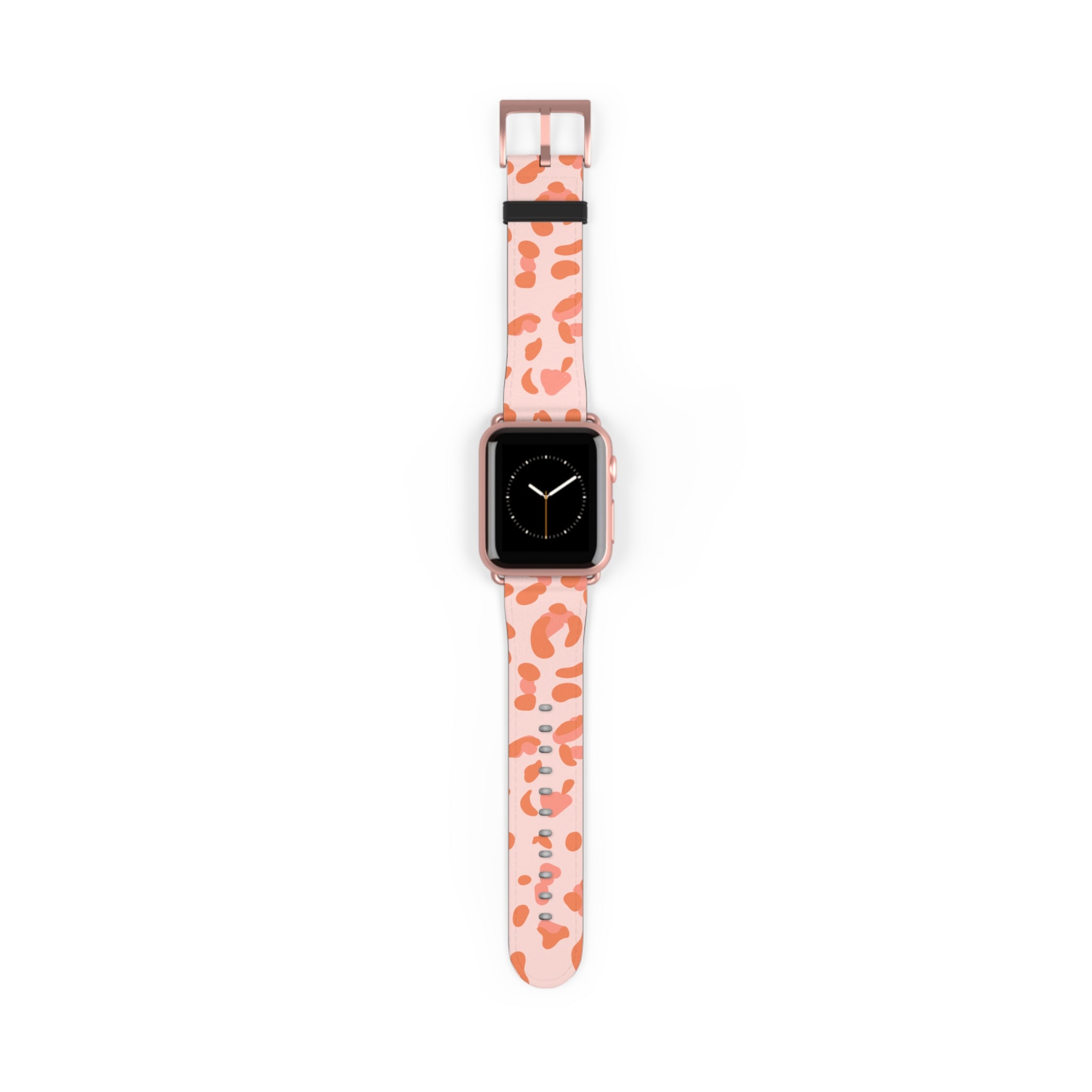 Pink and Orange Leopard Apple Watch Band, Artsulli - Art is Long, Life is Short, Accessories, Size, 38 - 41 mm, Color, Rose Gold Matte, , , 75503557093534383734