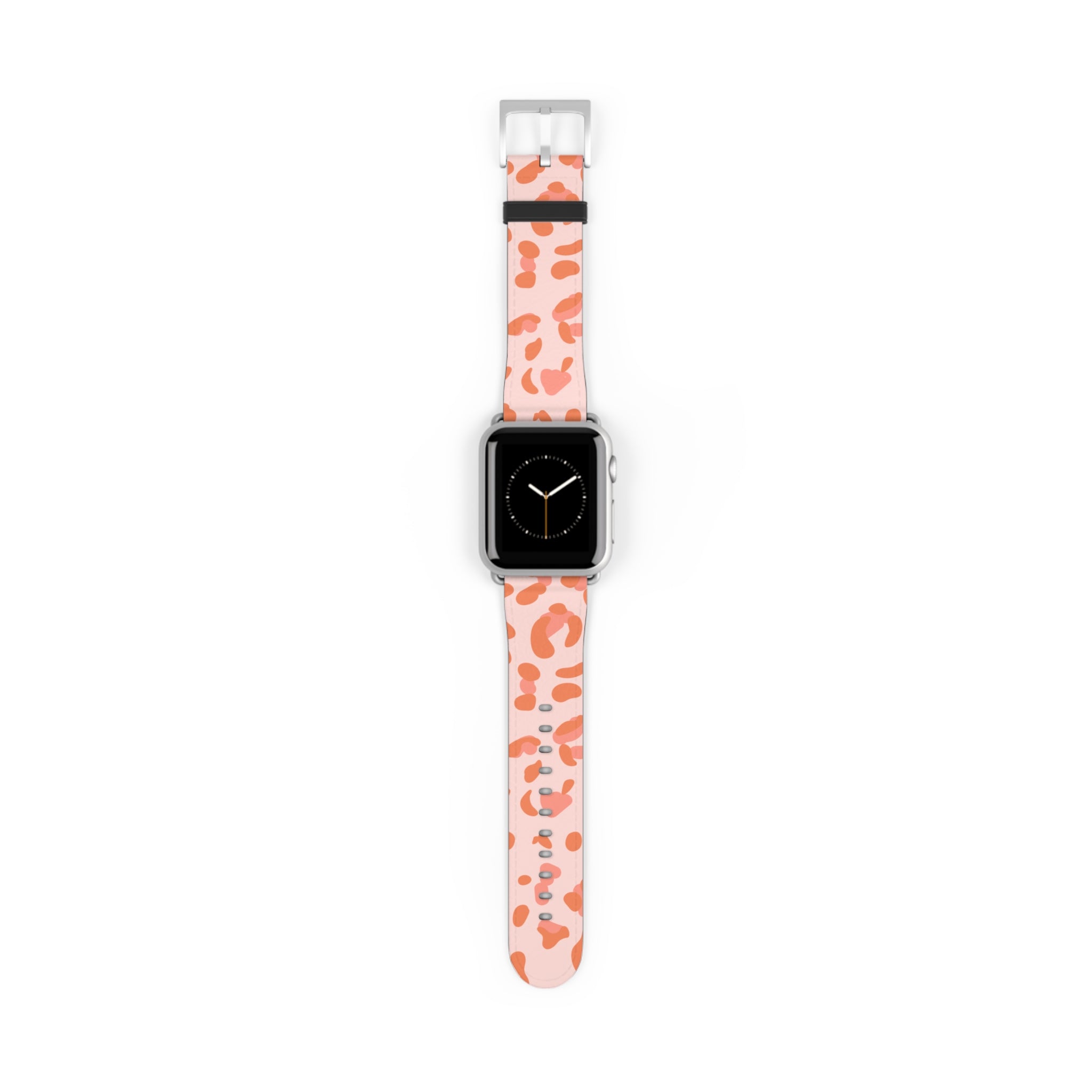 Pink and Orange Leopard Apple Watch Band, Artsulli - Art is Long, Life is Short, Accessories, Size, 38 - 41 mm, Color, Silver Matte, , , 20174537377342661198
