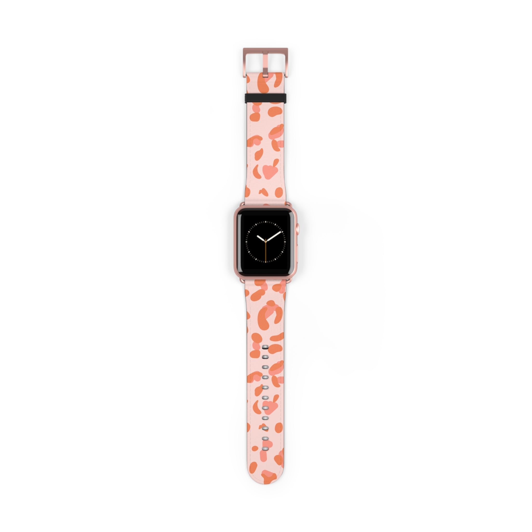 Pink and Orange Leopard Apple Watch Band, Artsulli - Art is Long, Life is Short, Accessories, Size, 42 - 45 mm, Color, Rose Gold Matte, , , 14971797536670548233