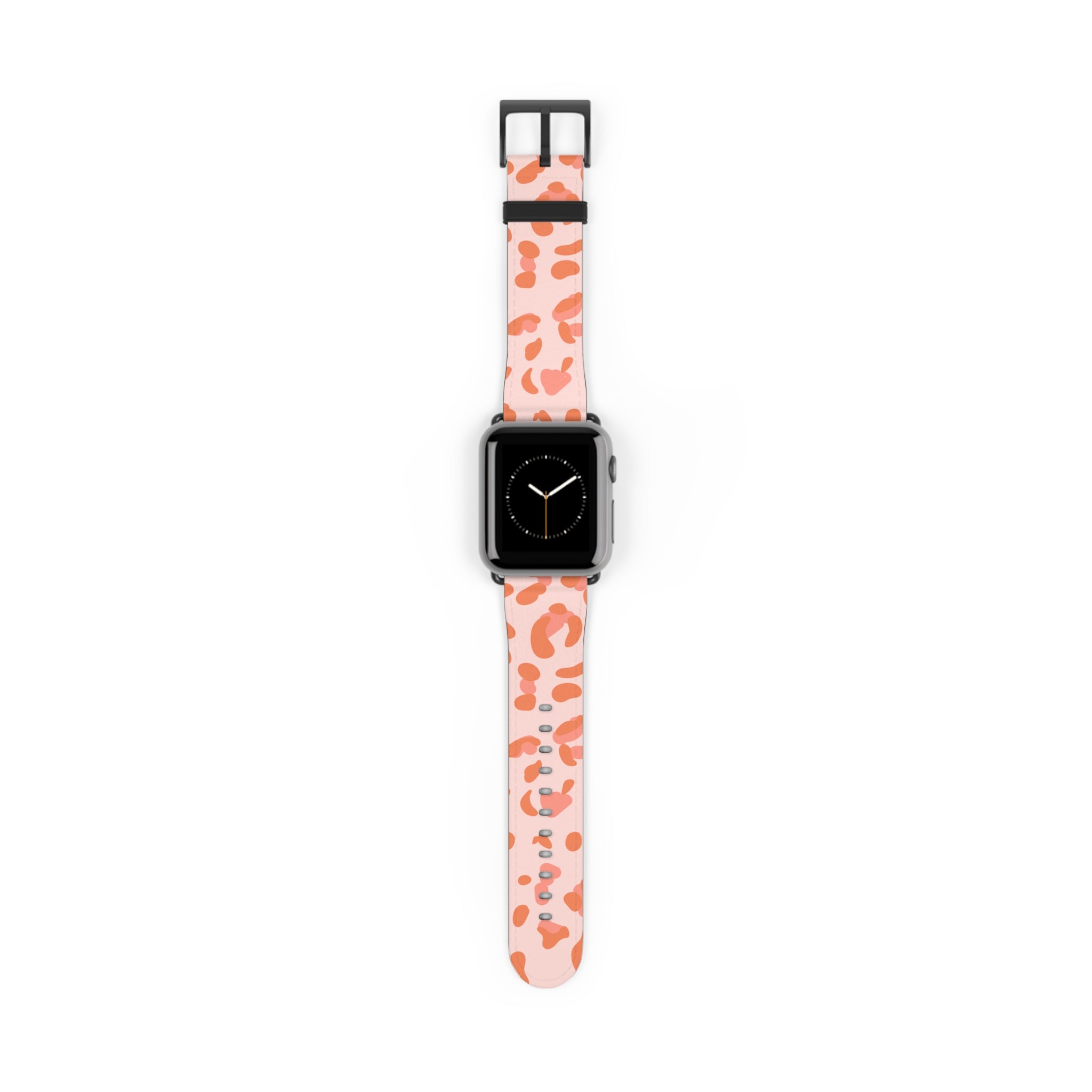 Pink and Orange Leopard Apple Watch Band, Artsulli - Art is Long, Life is Short, Accessories, Size, 38 - 41 mm, Color, Black Matte, , , 28167916945619718969