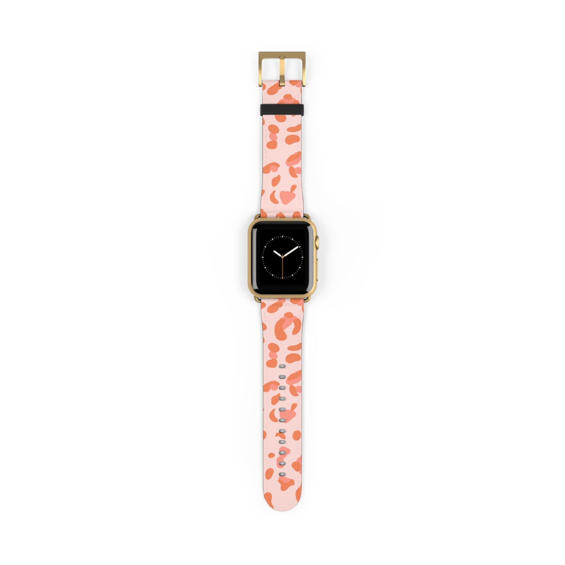 Pink and Orange Leopard Apple Watch Band, Artsulli - Art is Long, Life is Short, Accessories, Size, 38 - 41 mm, Color, Gold Matte, , , 20221414599967709567