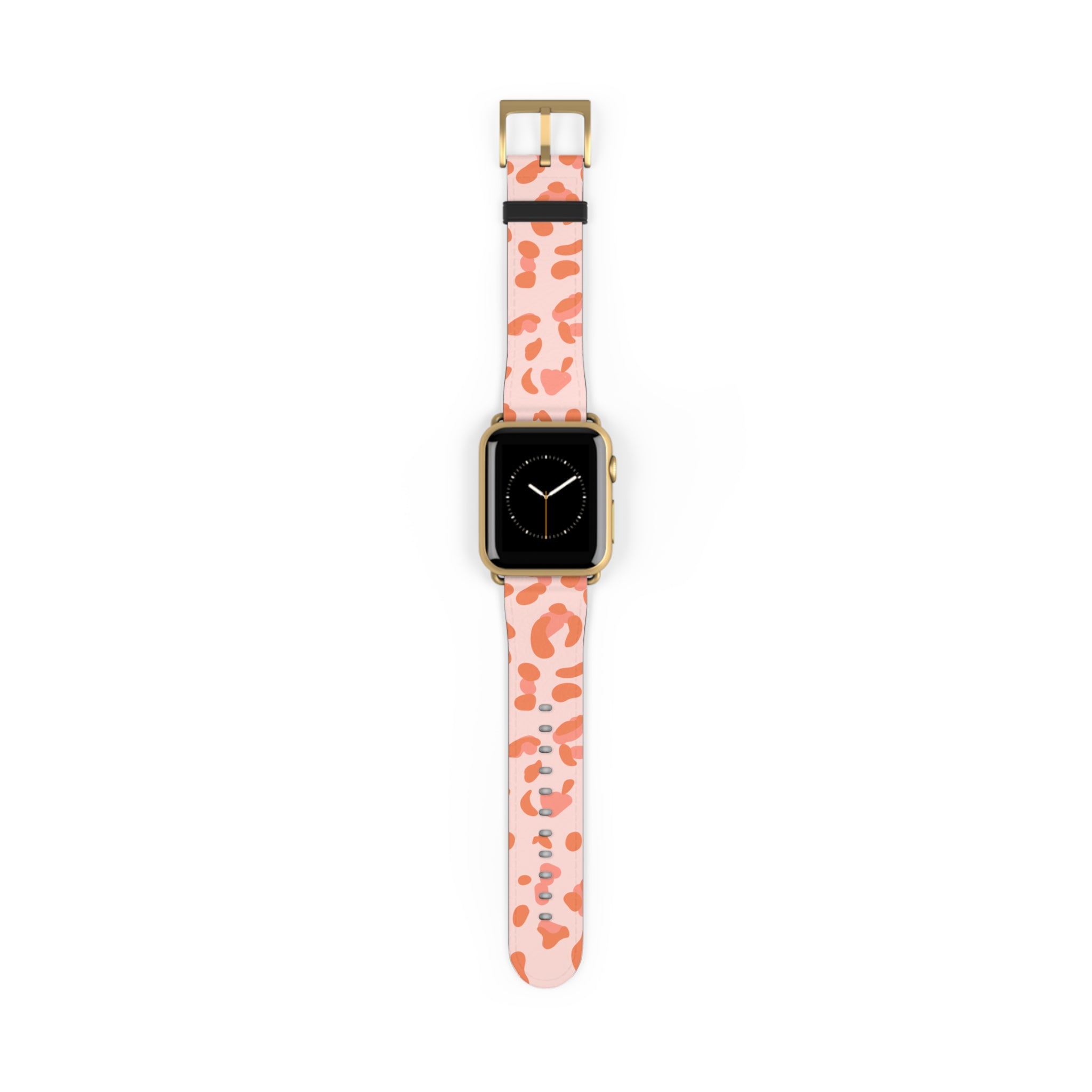 Pink and Orange Leopard Apple Watch Band, Artsulli - Art is Long, Life is Short, Accessories, Size, 38 - 41 mm, Color, Gold Matte, , , 20221414599967709567