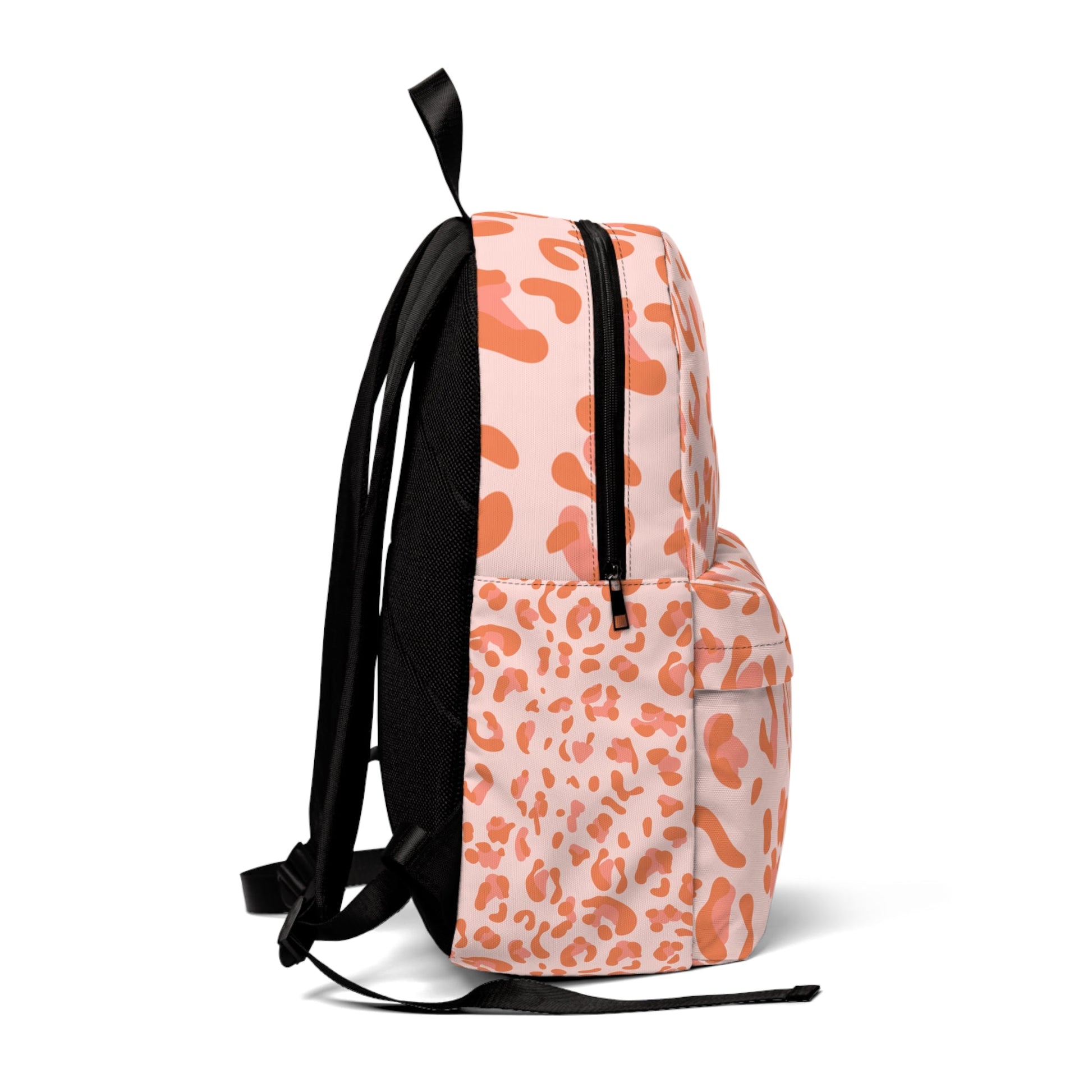 Pink and Orange Leopard Print Backpack, Artsulli - Art is Long, Life is Short, Bags, , , , , , , 