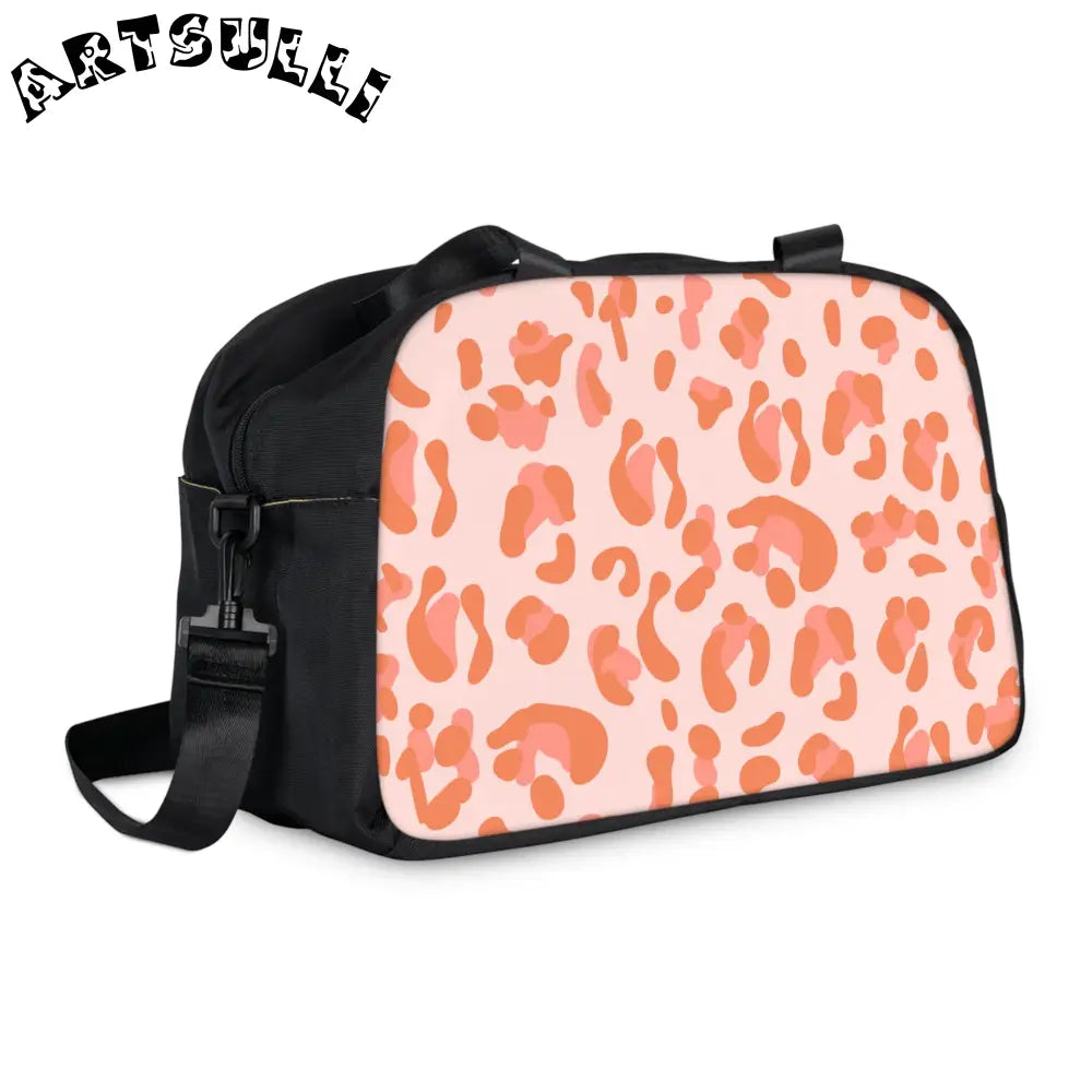 Pink and Orange Leopard Print Fitness Handbag, Artsulli - Art is Long, Life is Short, Bags, , , , , , , 