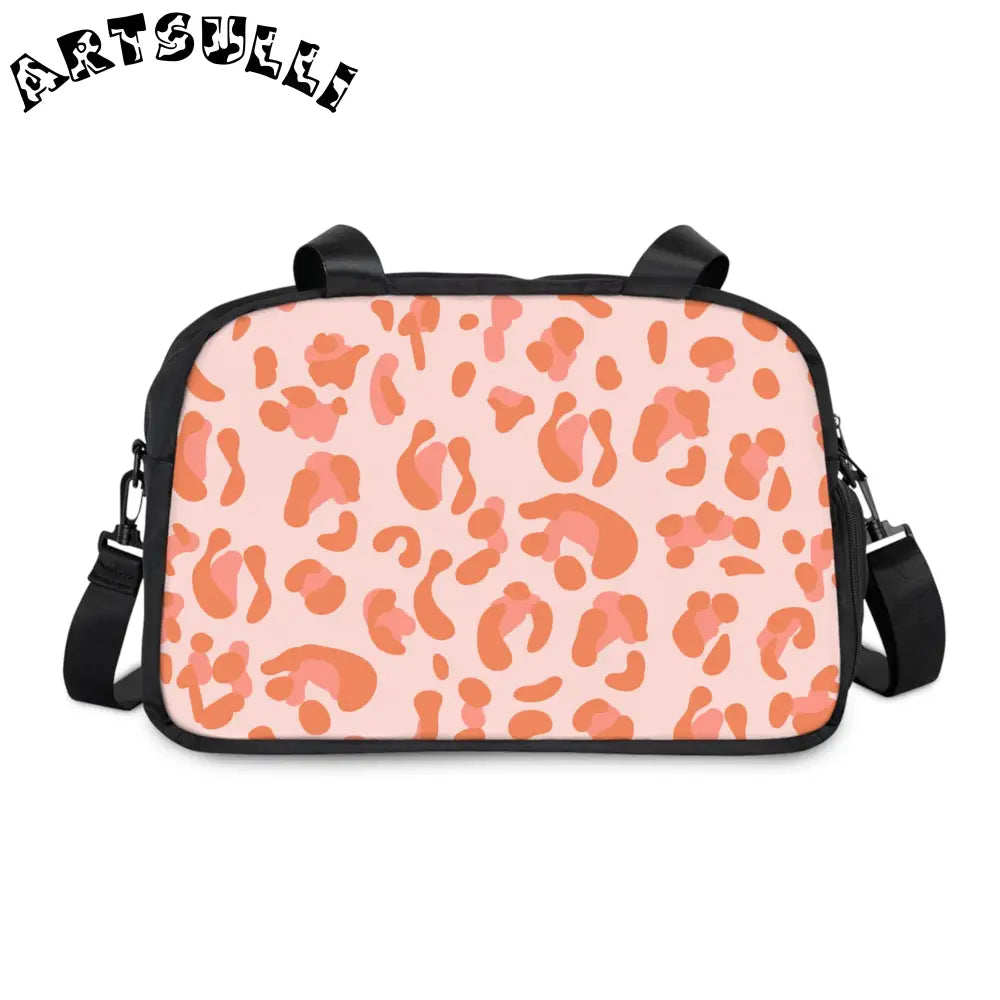 JAKKOUTTHEBXX Pink and Orange Leopard Print Fitness Handbag 2025
