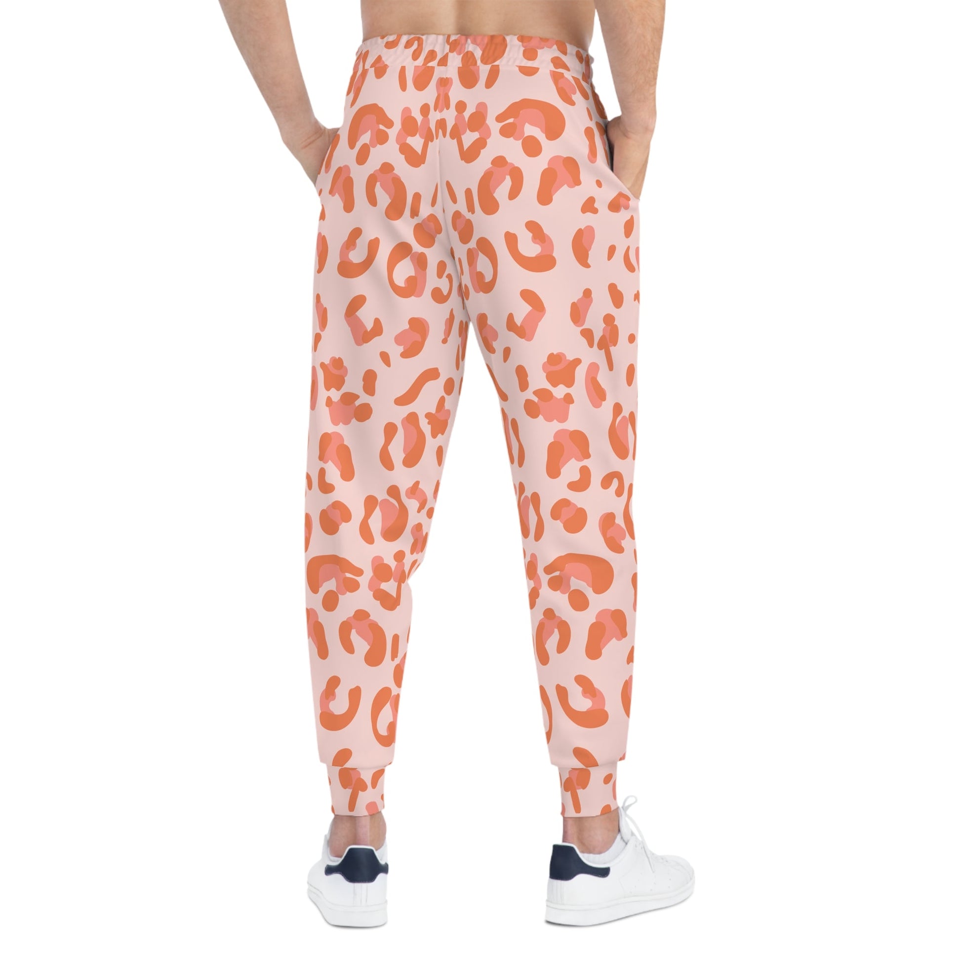 Pink and Orange Leopard Print Joggers, Artsulli - Art is Long, Life is Short, All Over Prints, , , , , , , 