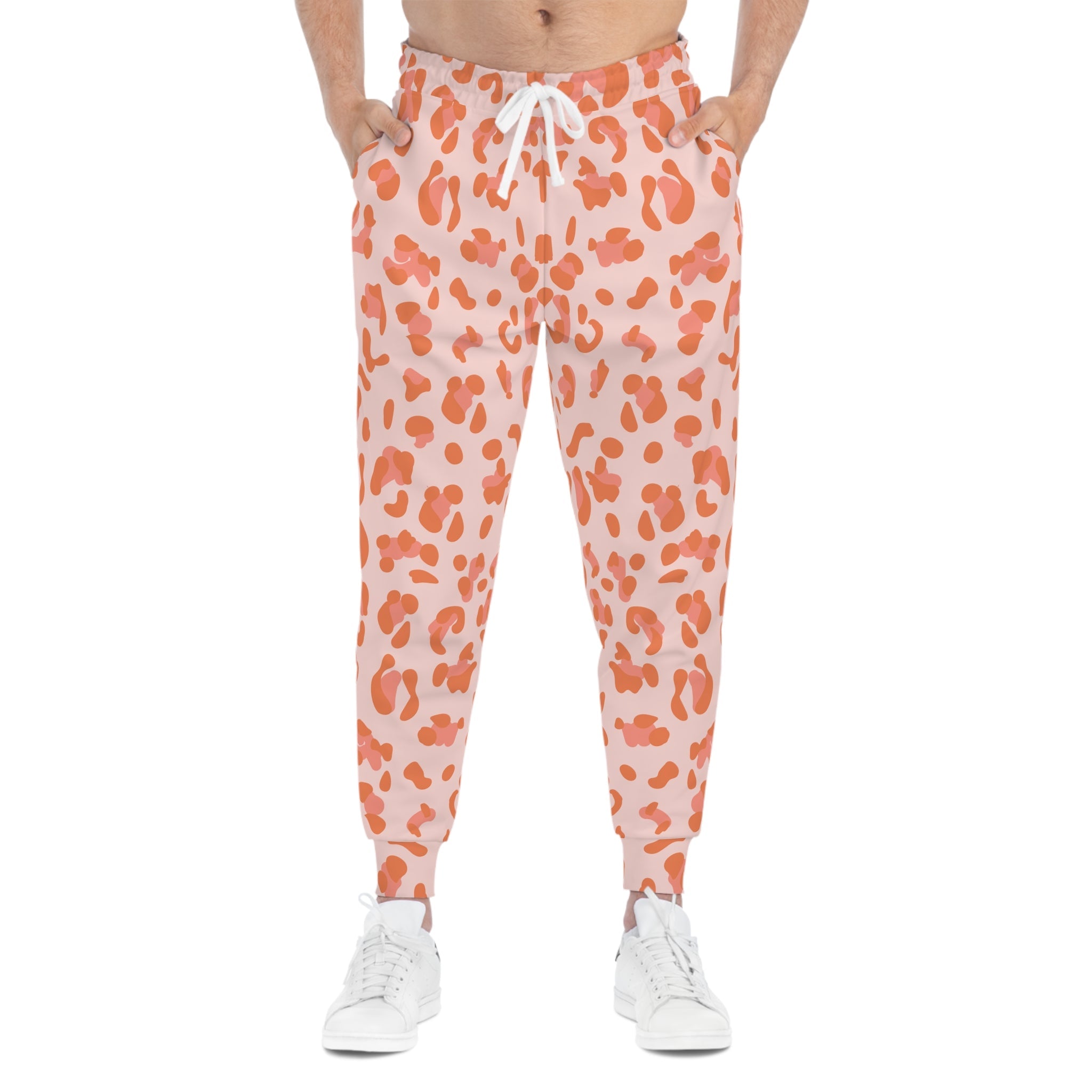 Pink and Orange Leopard Print Joggers, Artsulli - Art is Long, Life is Short, All Over Prints, , , , , , , 