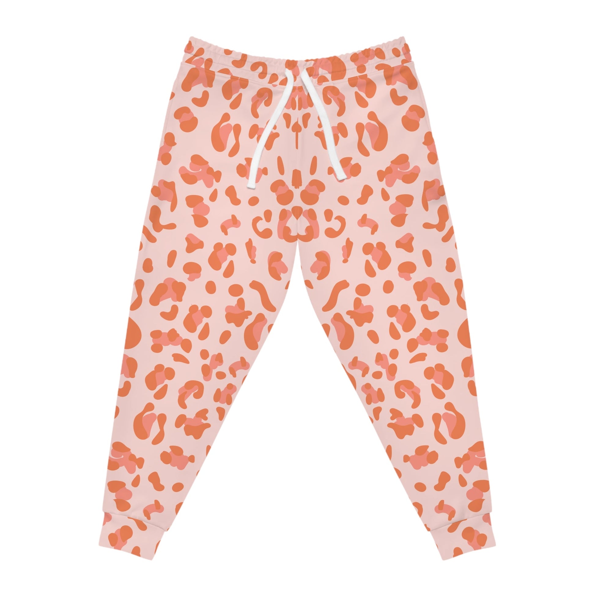 Pink and Orange Leopard Print Joggers, Artsulli - Art is Long, Life is Short, All Over Prints, Size, S, Color, Seam thread color automatically matched to design, , , 12032079356460491779