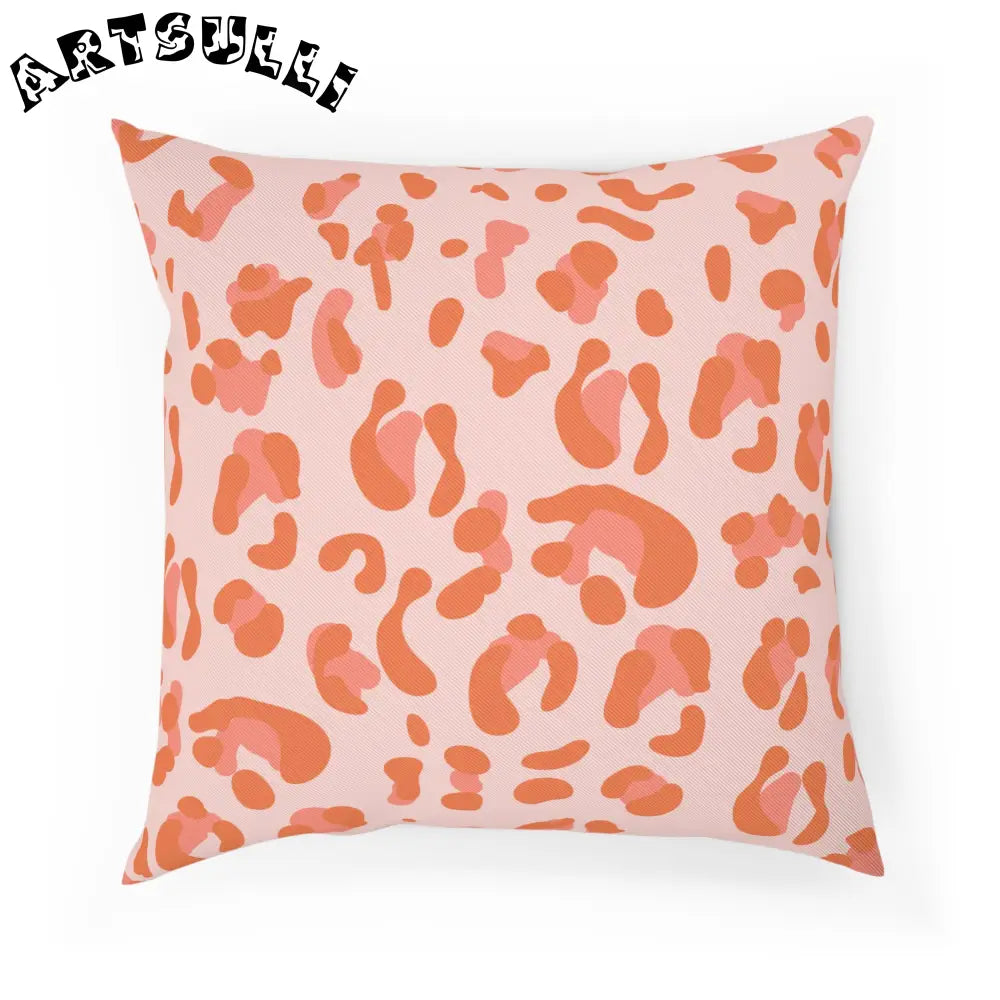 Pink and Orange Leopard Print Throw Pillow, Artsulli - Art is Long, Life is Short, Home Decor, Size, 18.1" × 18.1", , , , , 32556648858163515830