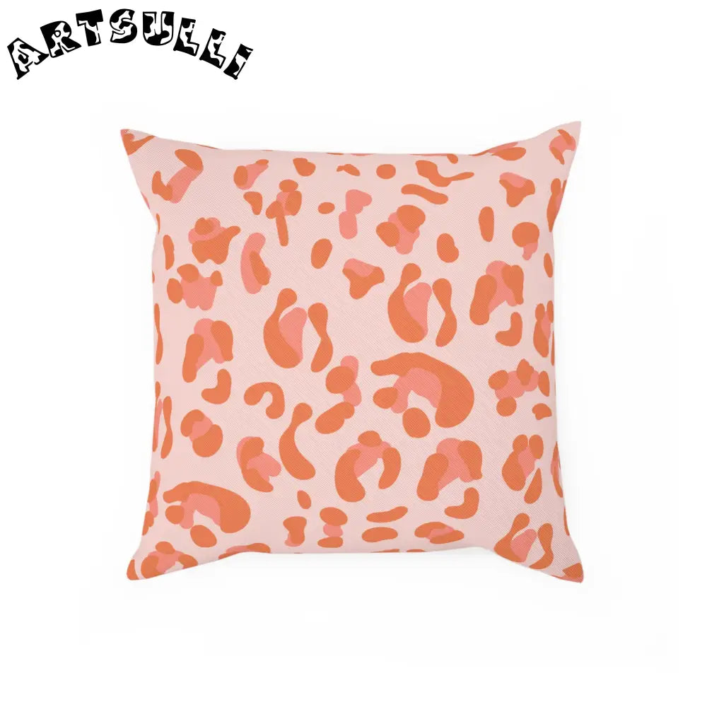 Pink and Orange Leopard Print Throw Pillow, Artsulli - Art is Long, Life is Short, Home Decor, Size, 15.7" × 15.7", , , , , 52465723975416292481