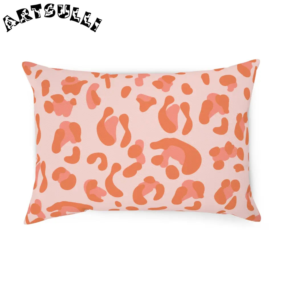 Pink and Orange Leopard Print Throw Pillow, Artsulli - Art is Long, Life is Short, Home Decor, Size, 19.7" × 13.8", , , , , 10779524074456609201
