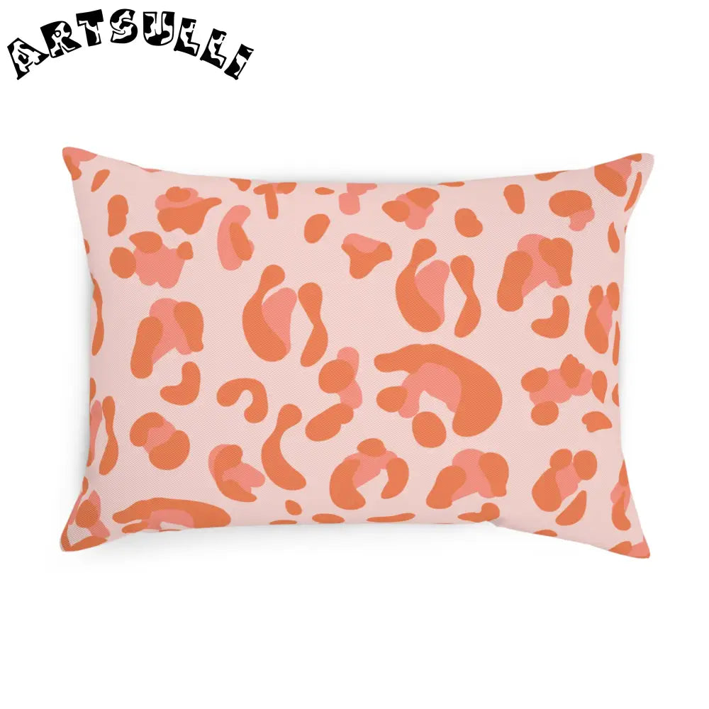 Pink and Orange Leopard Print Throw Pillow, Artsulli - Art is Long, Life is Short, Home Decor, , , , , , , 
