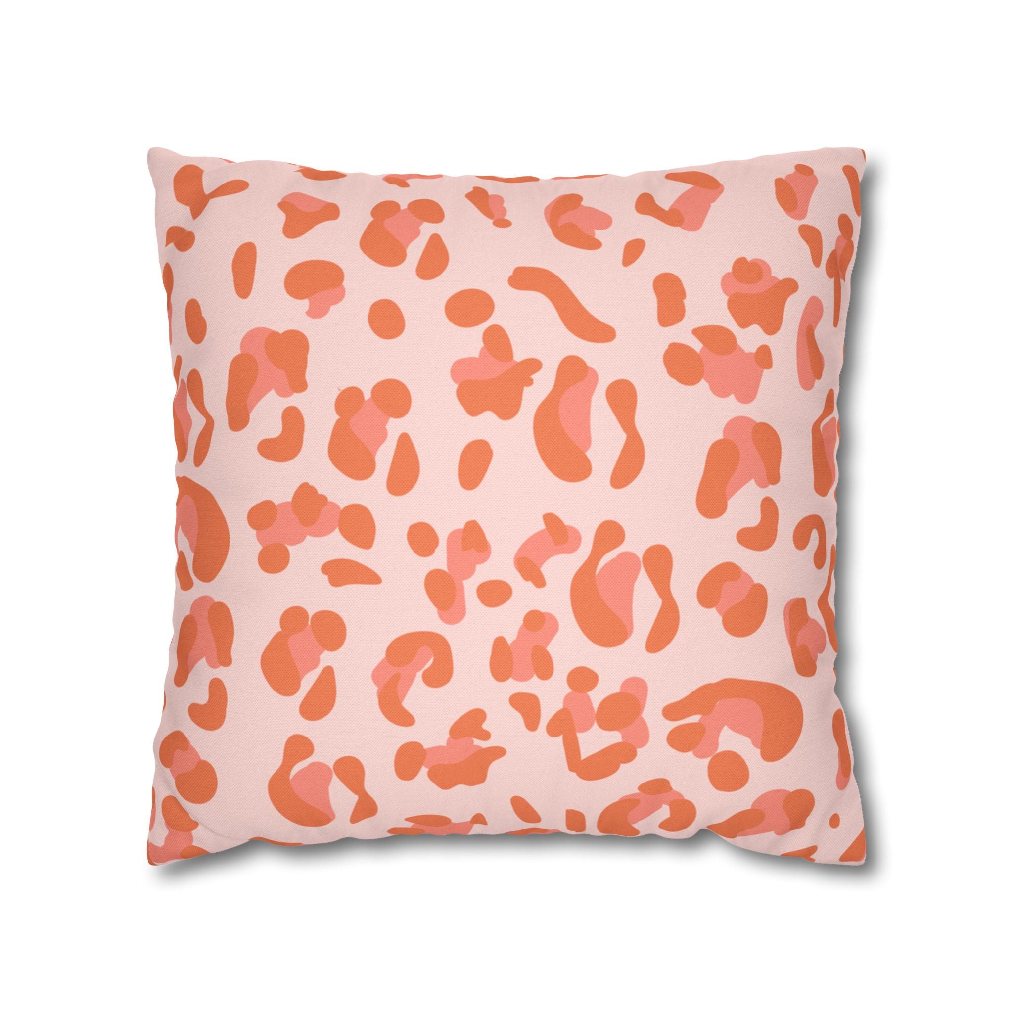 Pink and Orange Leopard Print Throw Pillow, Artsulli - Art is Long, Life is Short, Home Decor, Size, 18" × 18", , , , , 26022963135537937008