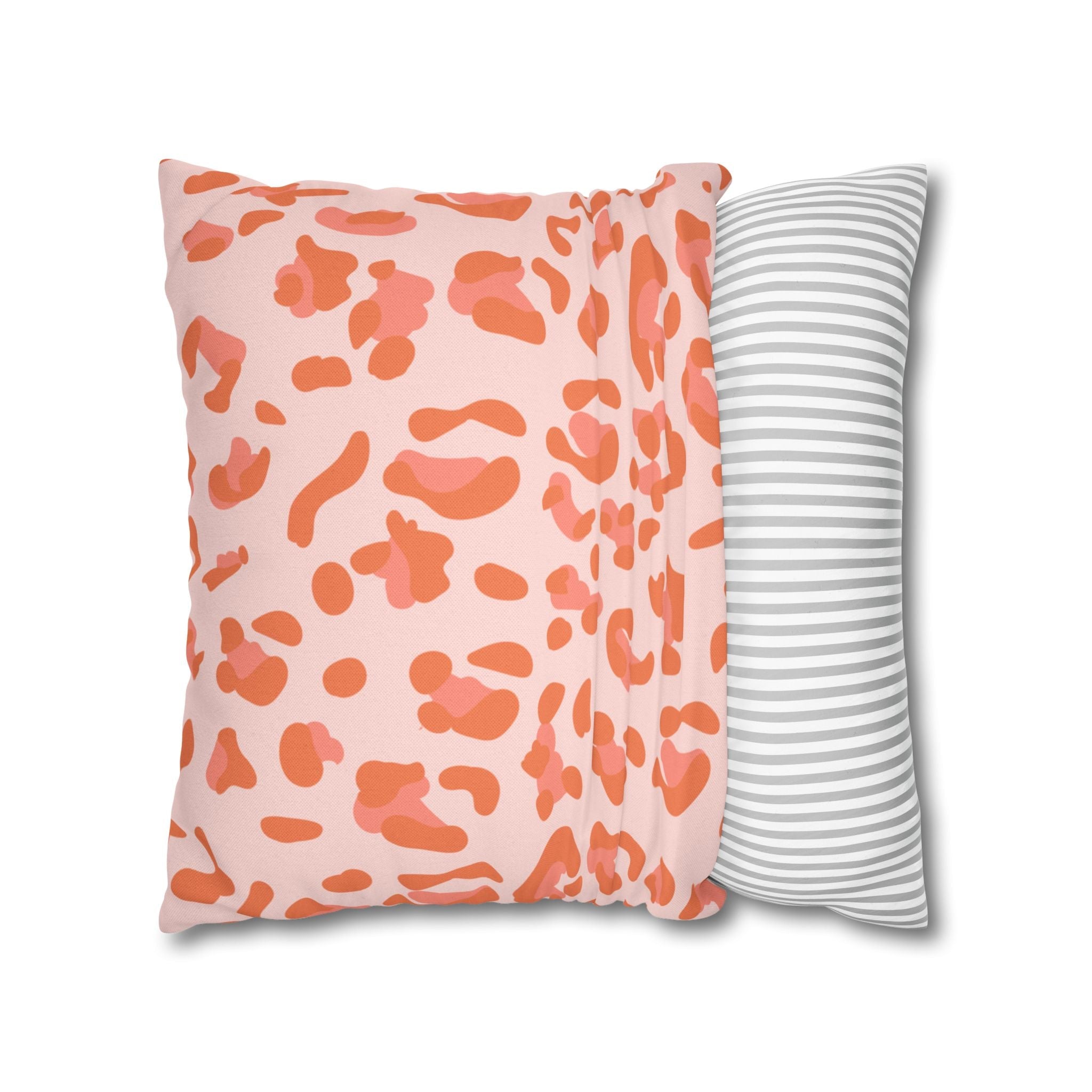 Pink and Orange Leopard Print Throw Pillow, Artsulli - Art is Long, Life is Short, Home Decor, , , , , , , 