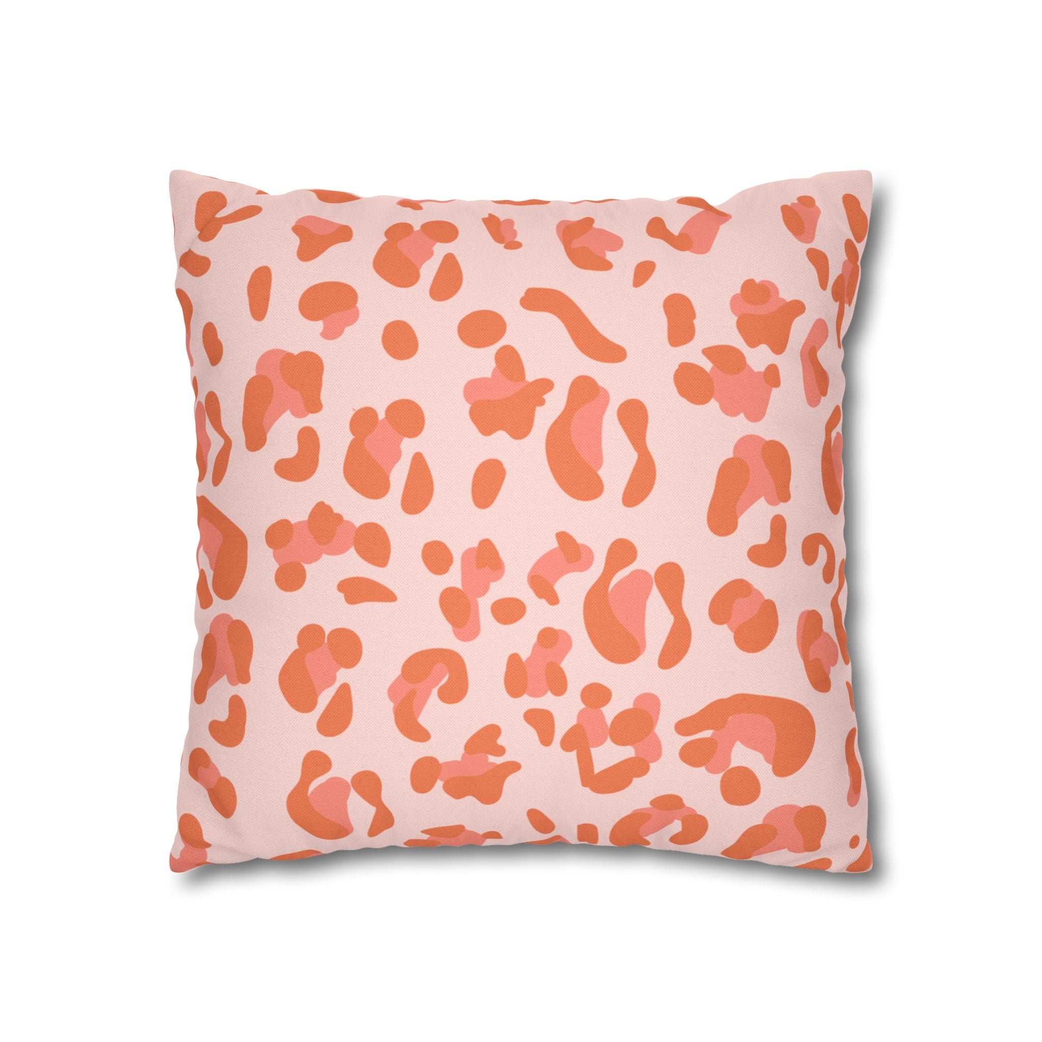 Pink and Orange Leopard Print Throw Pillow, Artsulli - Art is Long, Life is Short, Home Decor, , , , , , , 