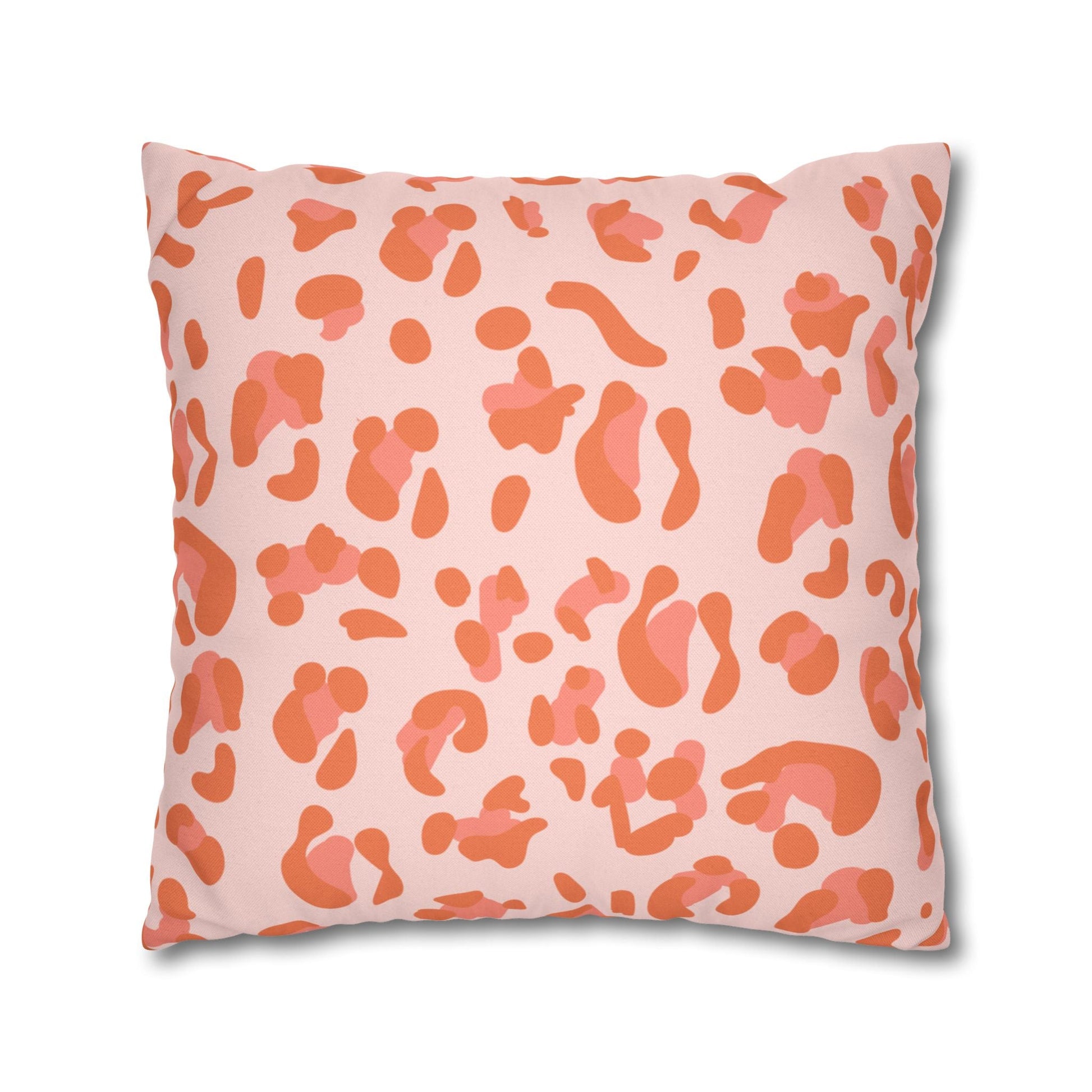Pink and Orange Leopard Print Throw Pillow, Artsulli - Art is Long, Life is Short, Home Decor, , , , , , , 