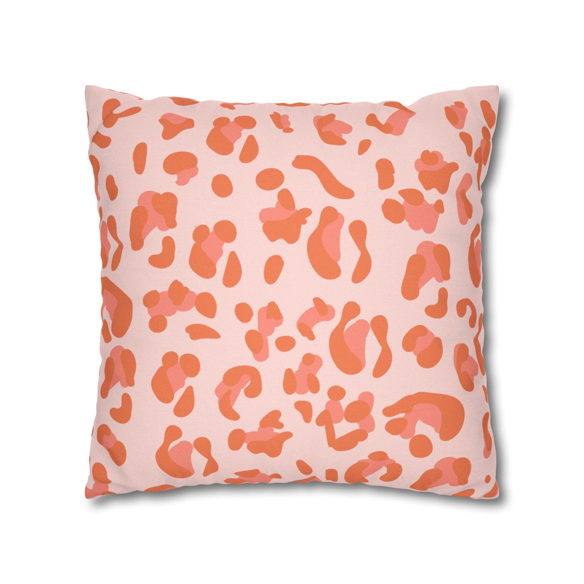 Pink and Orange Leopard Print Throw Pillow, Artsulli - Art is Long, Life is Short, Home Decor, , , , , , , 