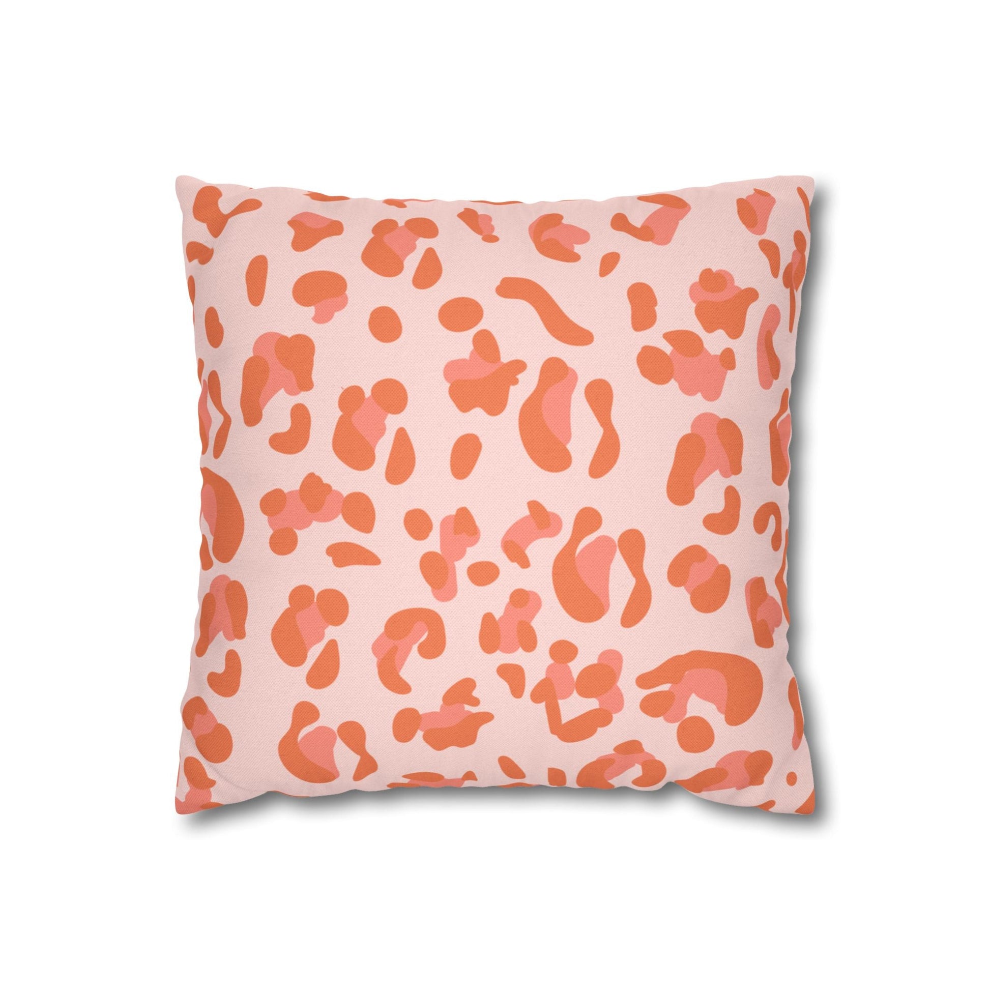 Pink and Orange Leopard Print Throw Pillow, Artsulli - Art is Long, Life is Short, Home Decor, Size, 14" × 14", , , , , 15341906677876695608