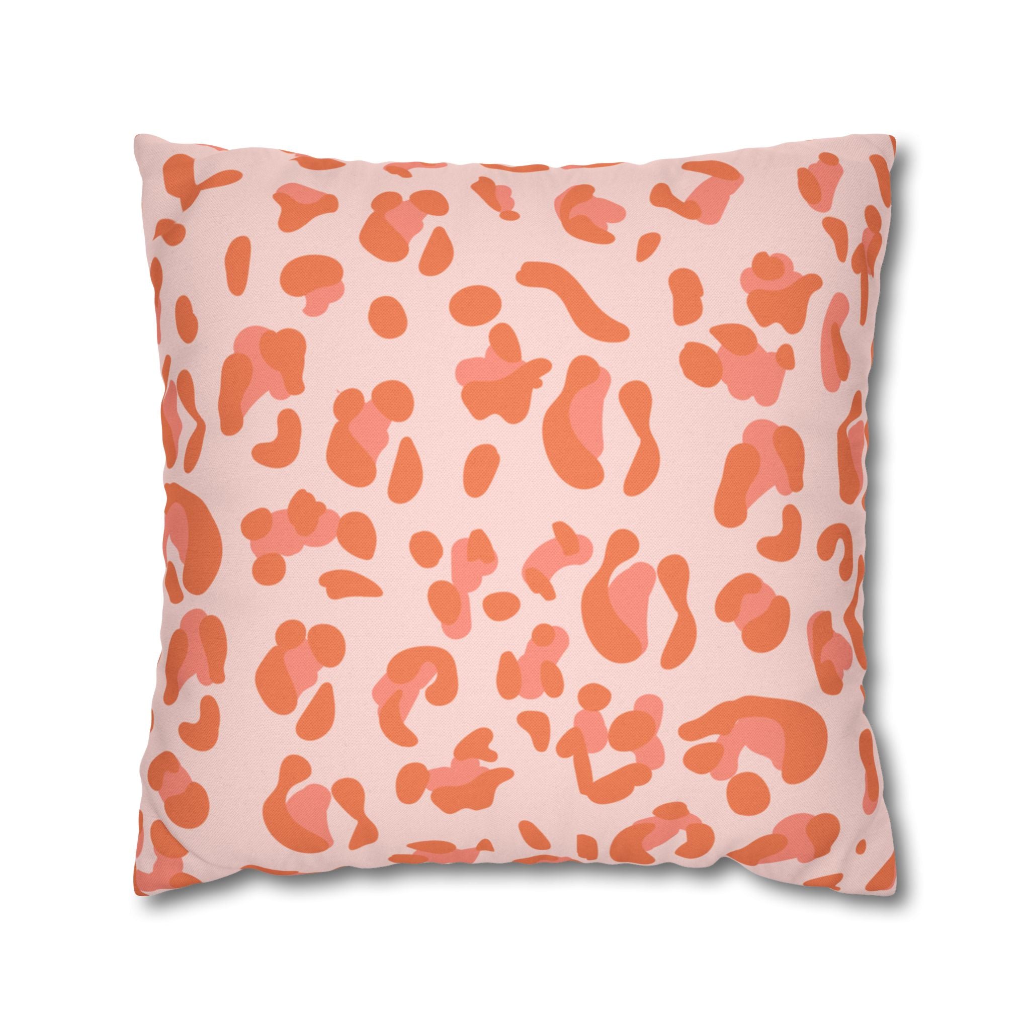 Pink and Orange Leopard Print Throw Pillow, Artsulli - Art is Long, Life is Short, Home Decor, Size, 20" × 20", , , , , 13197217354964799228